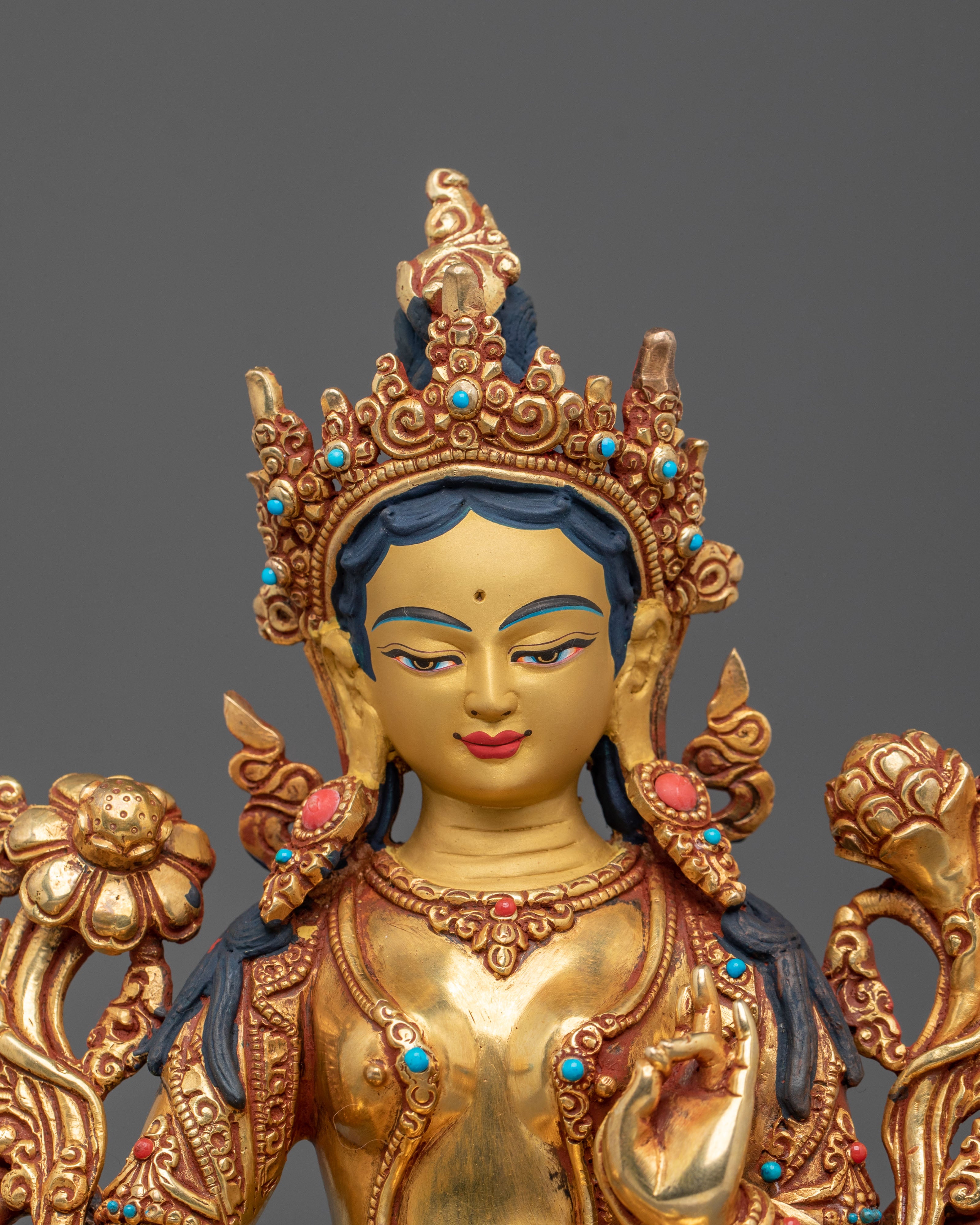 Green Tara Statue | Radiant Tibetan Goddess Figurine