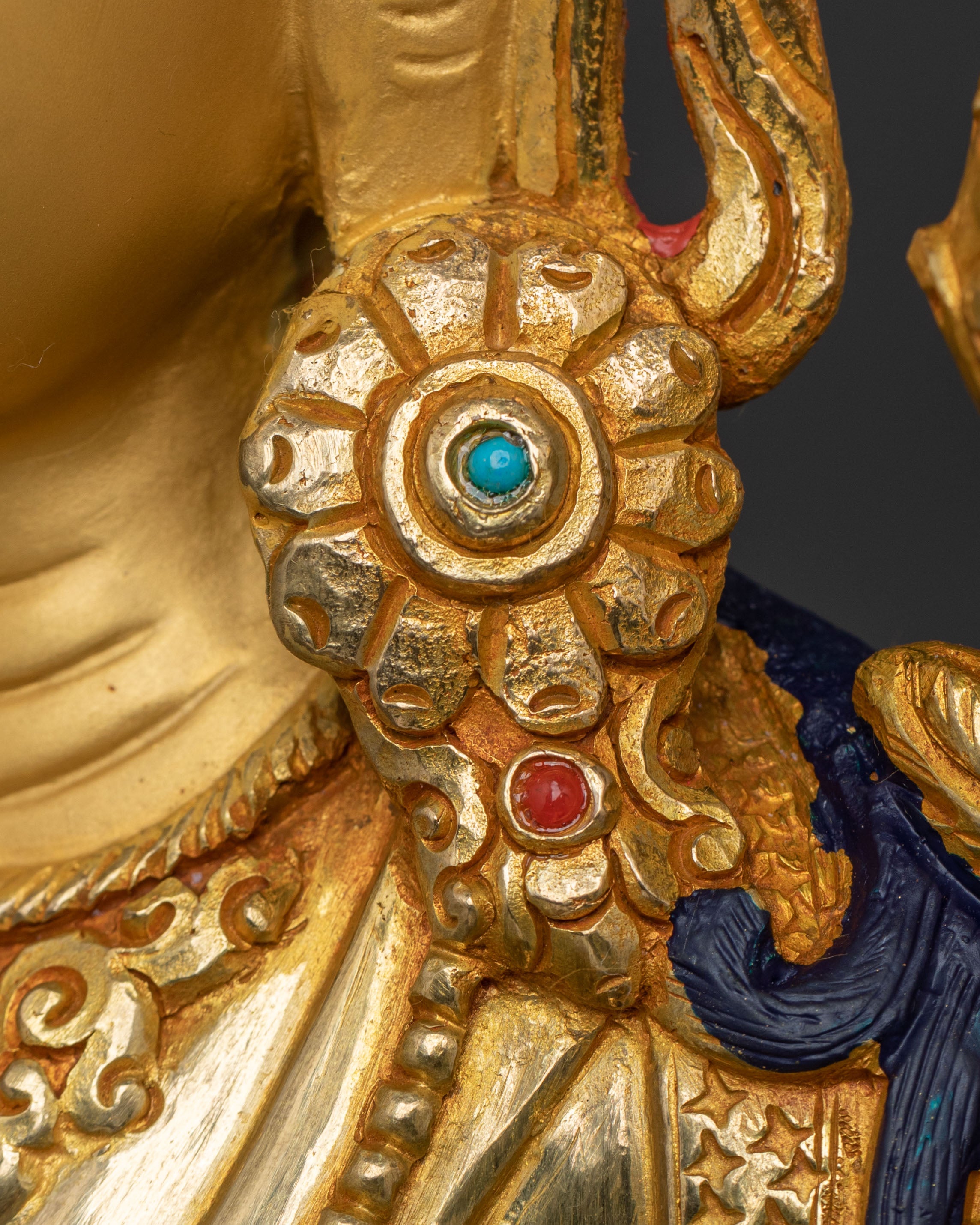 Handcrafted White Tara Golden Statue | Tibetan Deity