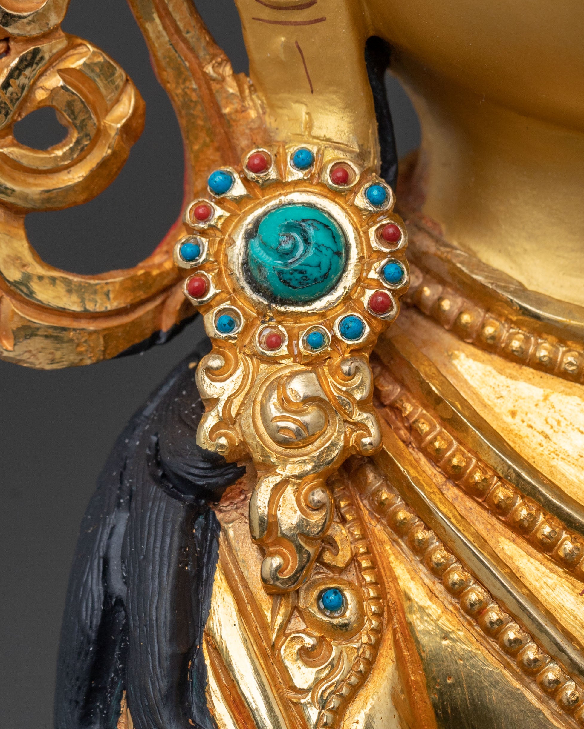 Kshitigarbha Statue | 24K Gold Gilded Buddhist Sculpture