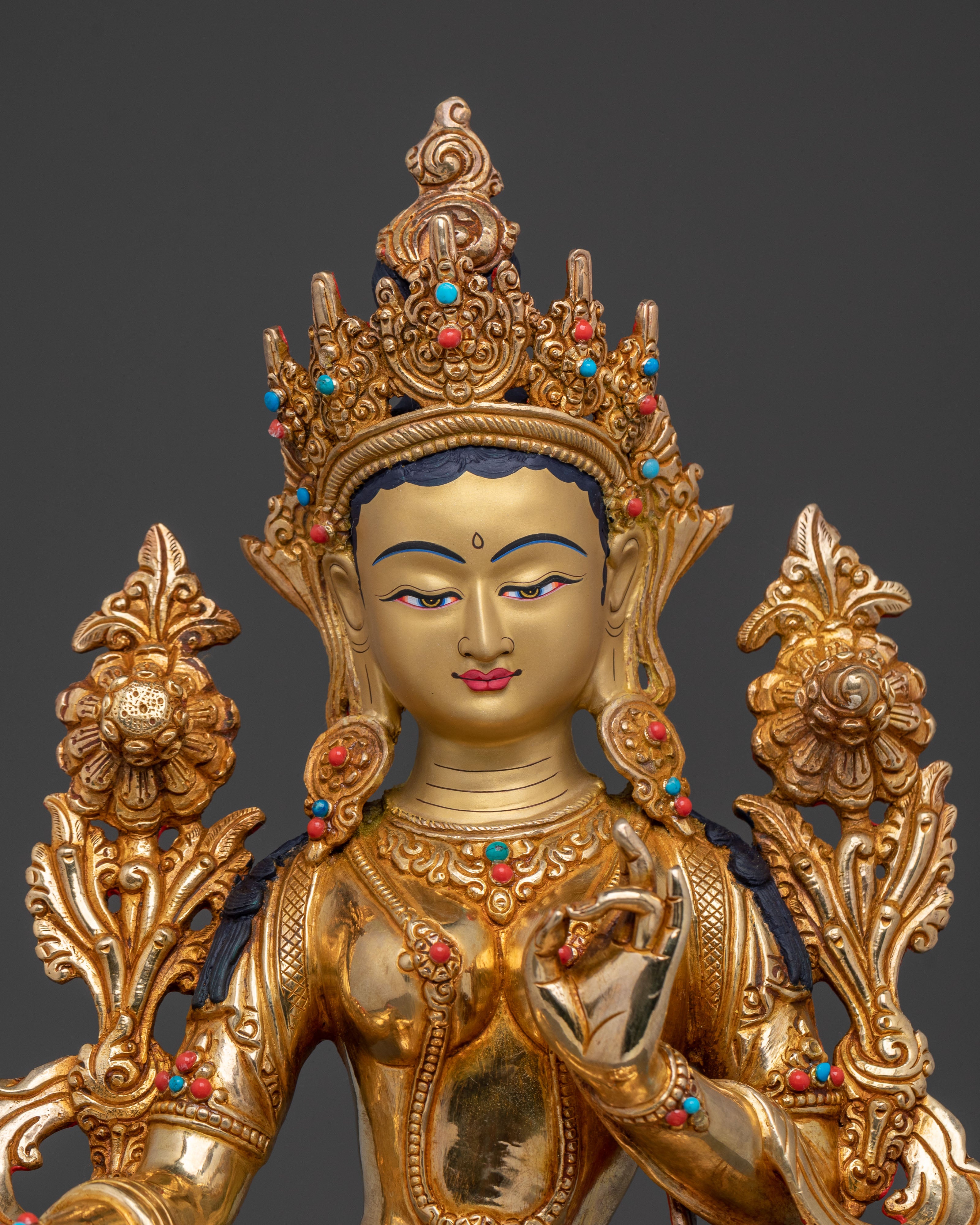 Protector Green Tara Sculpture: Home Decor