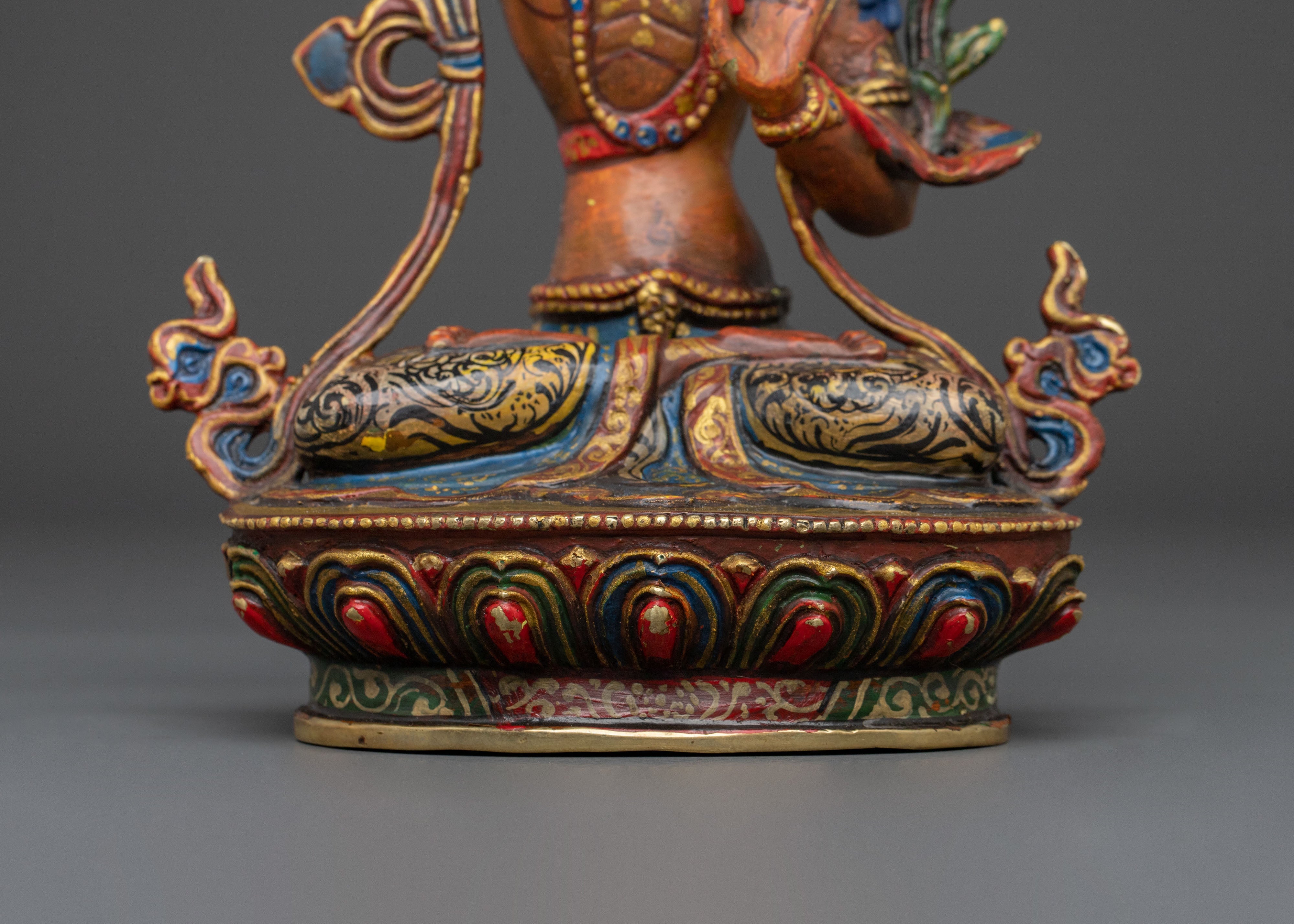 Manjushri 24K Gold Gilded Statue | Home Decor