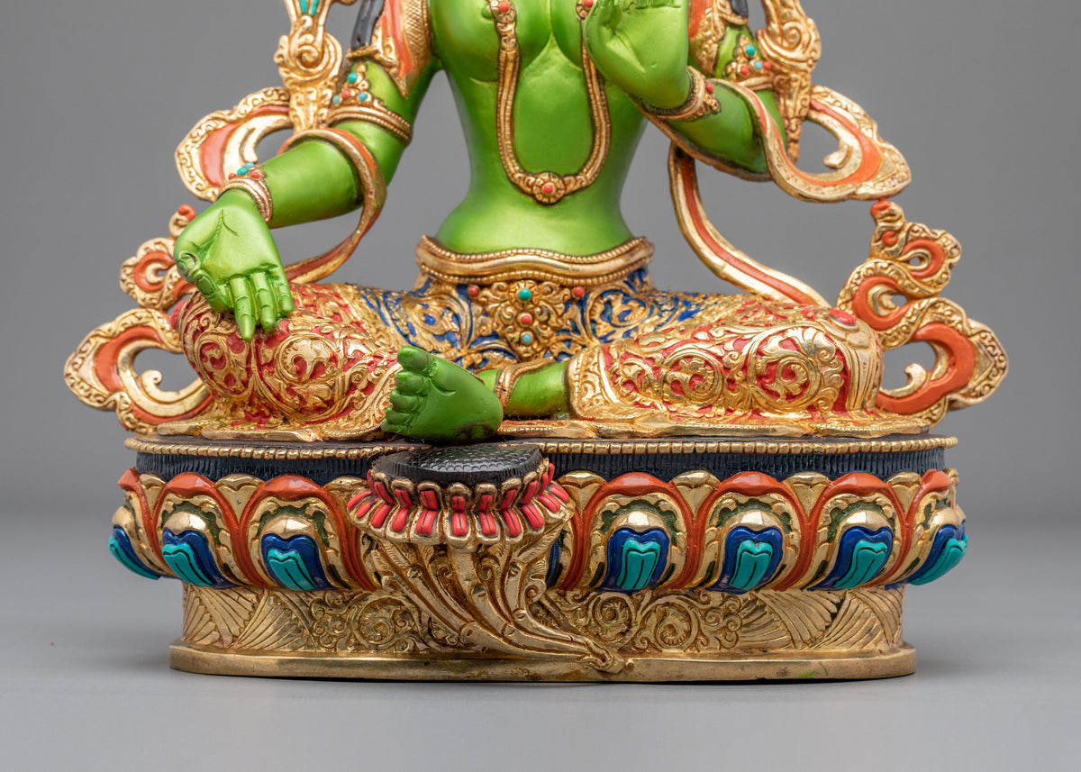 Goddess Green Tara Statue | Copper Figurine