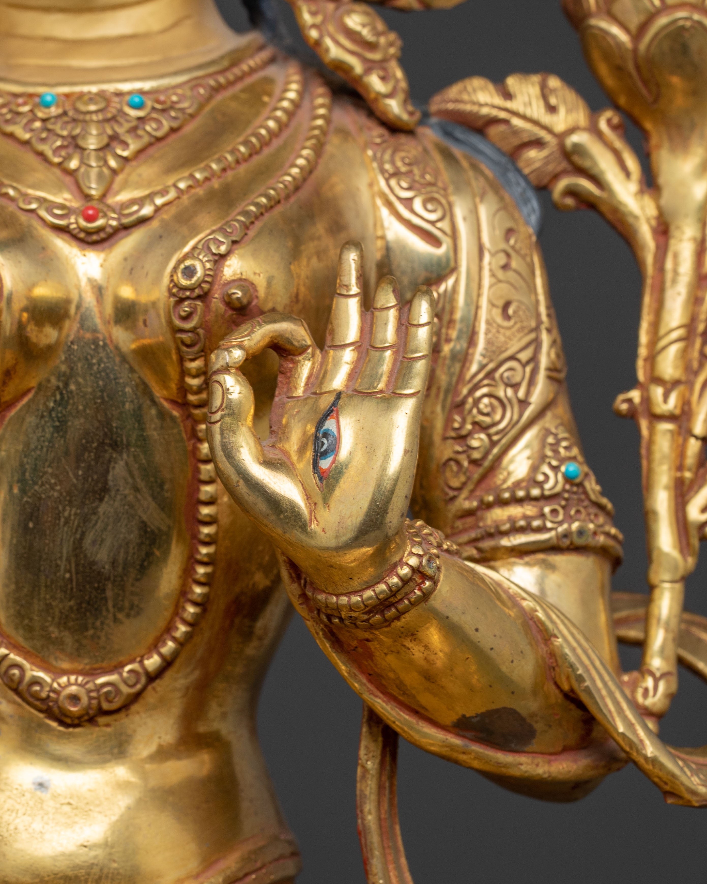 White Tara Golden Handmade Statue | Compassion and Longevity Goddess