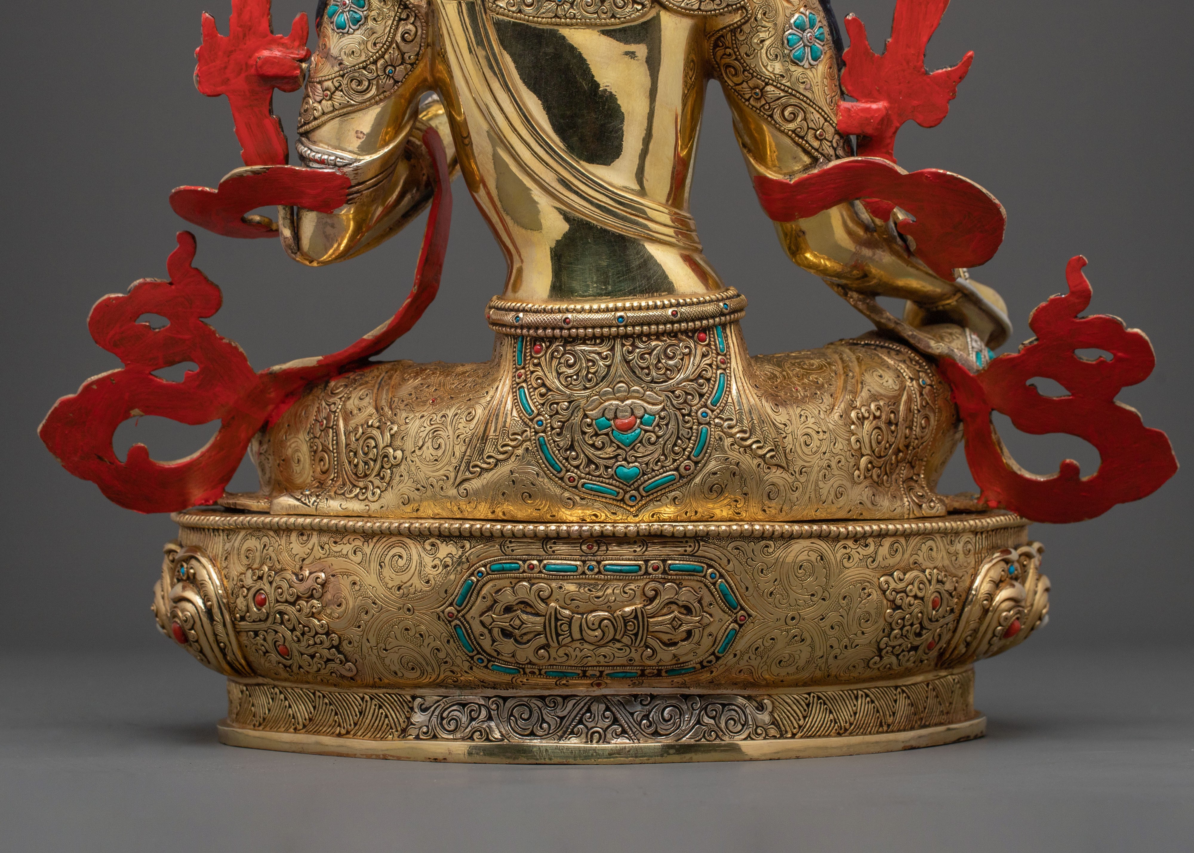 A Radiant Hand Carved Goddess Green Tara Statue