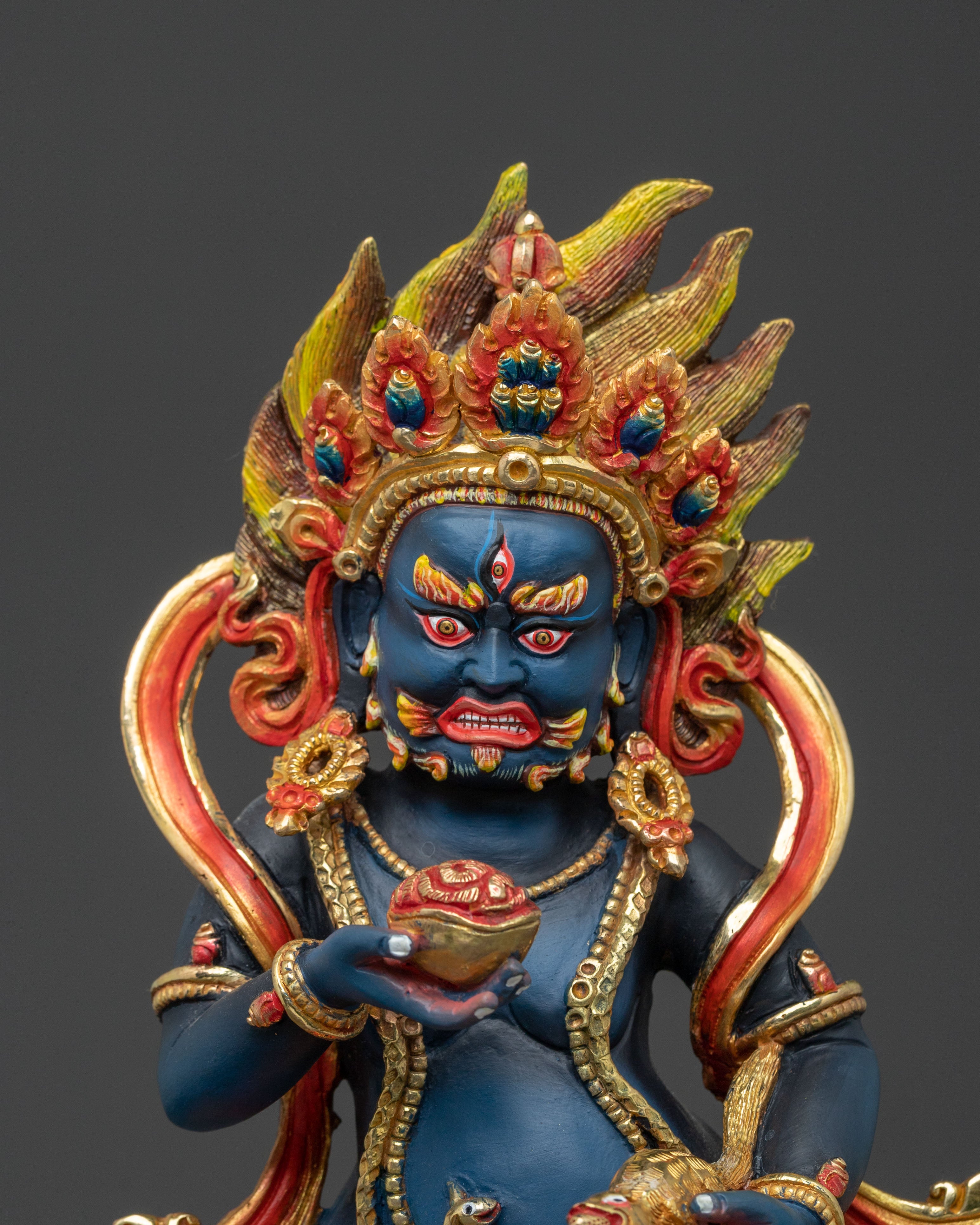 Handcrafted Black Dzambhala Statue | Wealth Deity