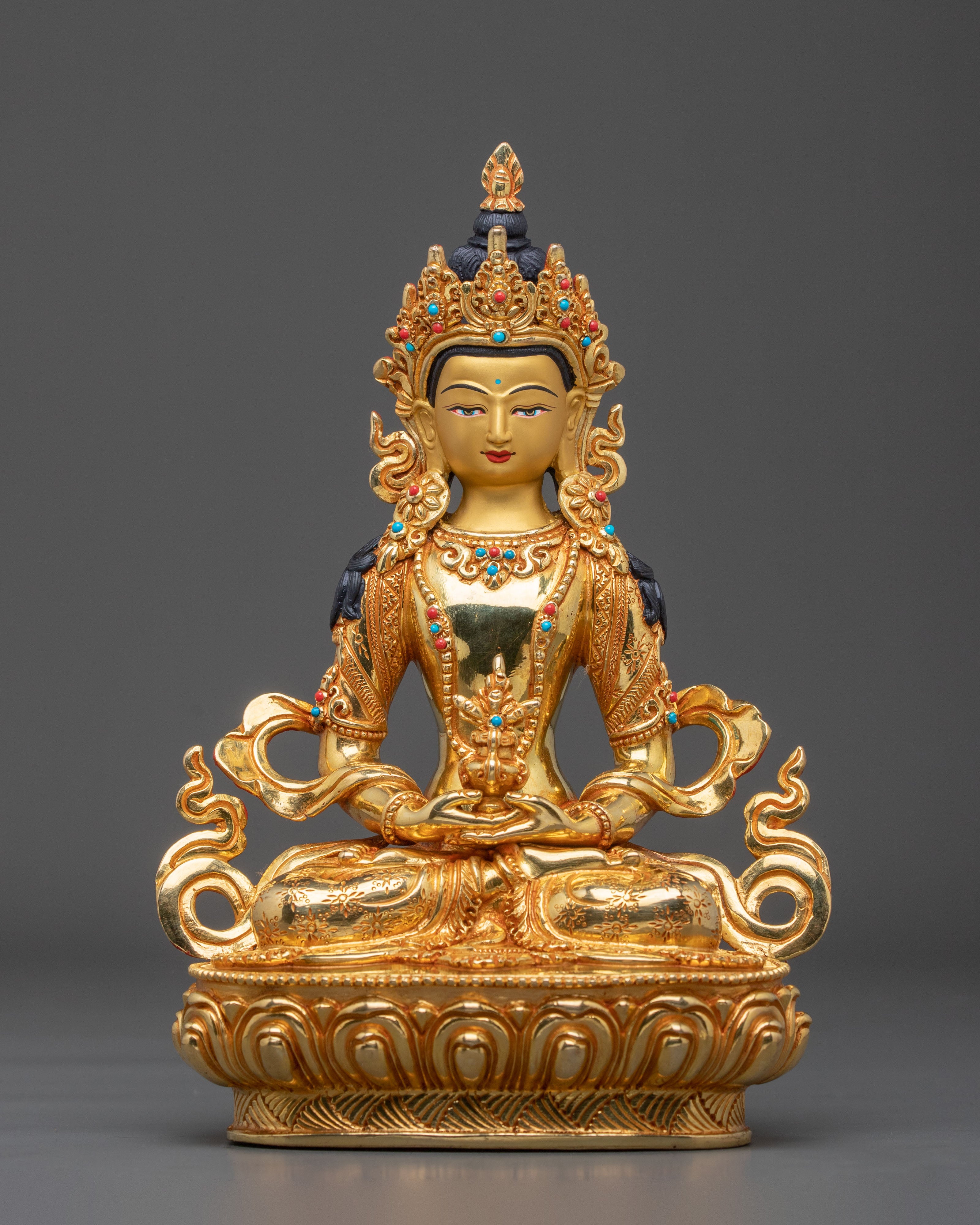 Divine Protection: Amitayus Buddha of Long Life Handmade Statue