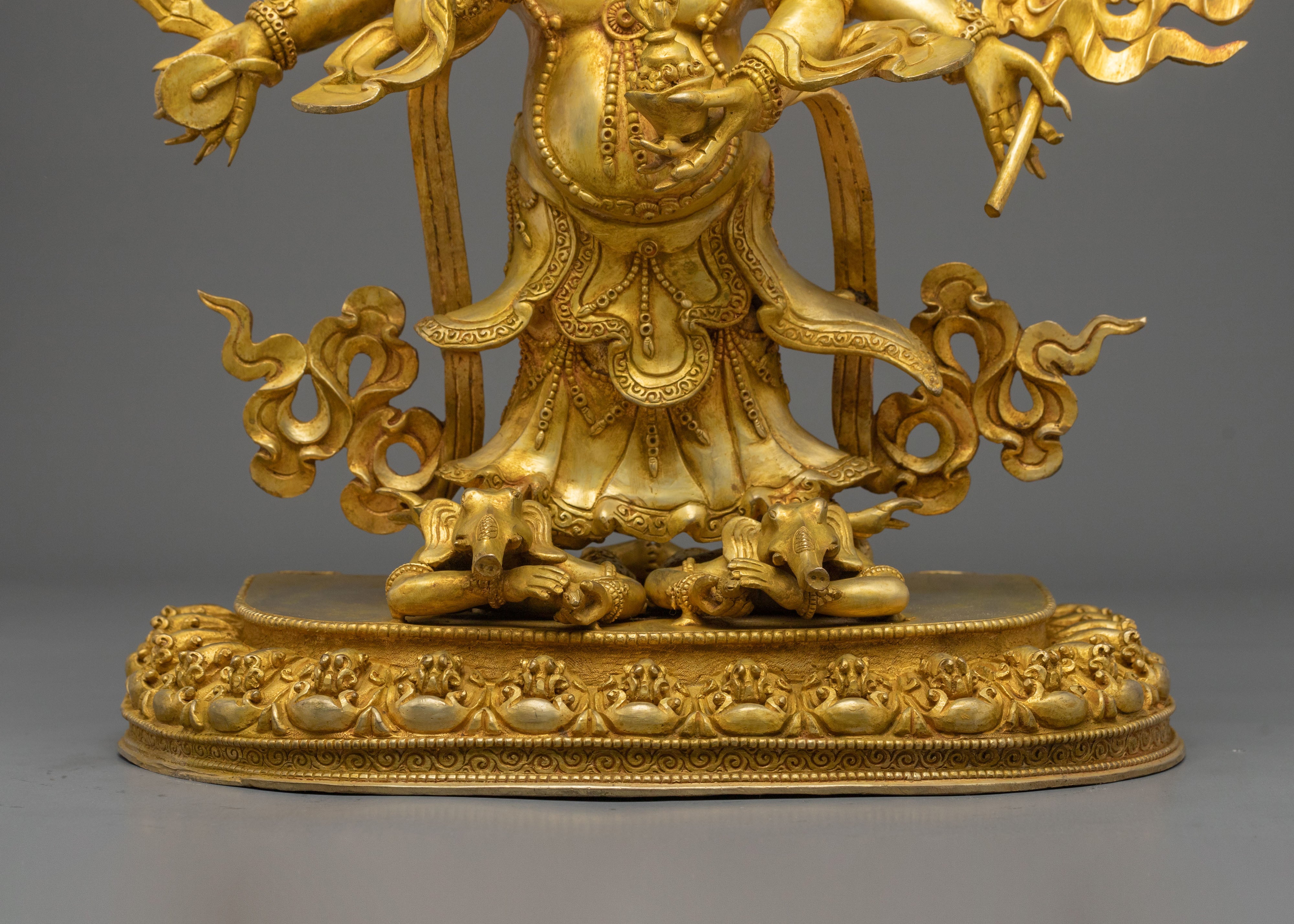 White Mahakala Sculpture | Tibetan Buddhist Protector