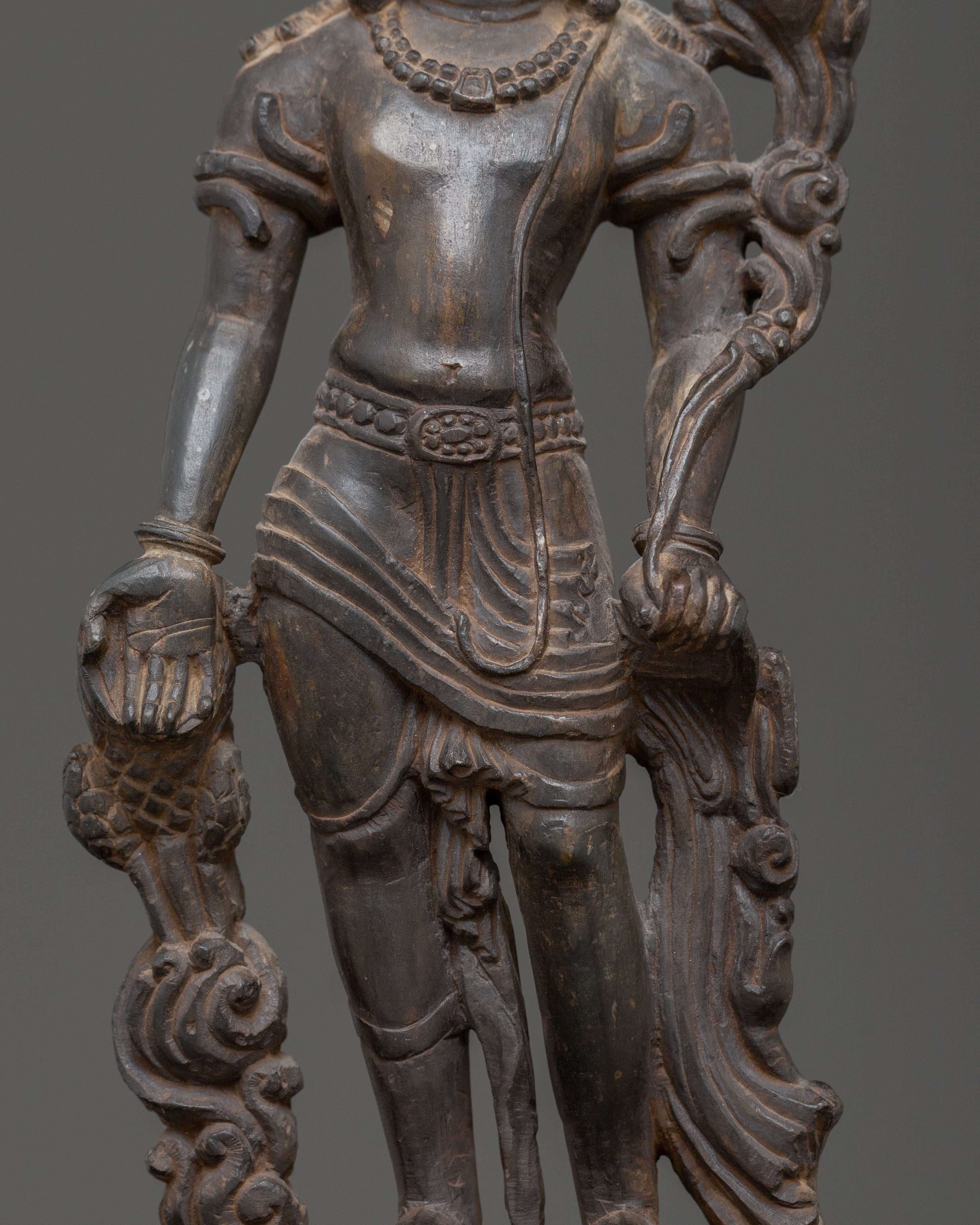 Padmapani Sacred Statue | Black Stone Body