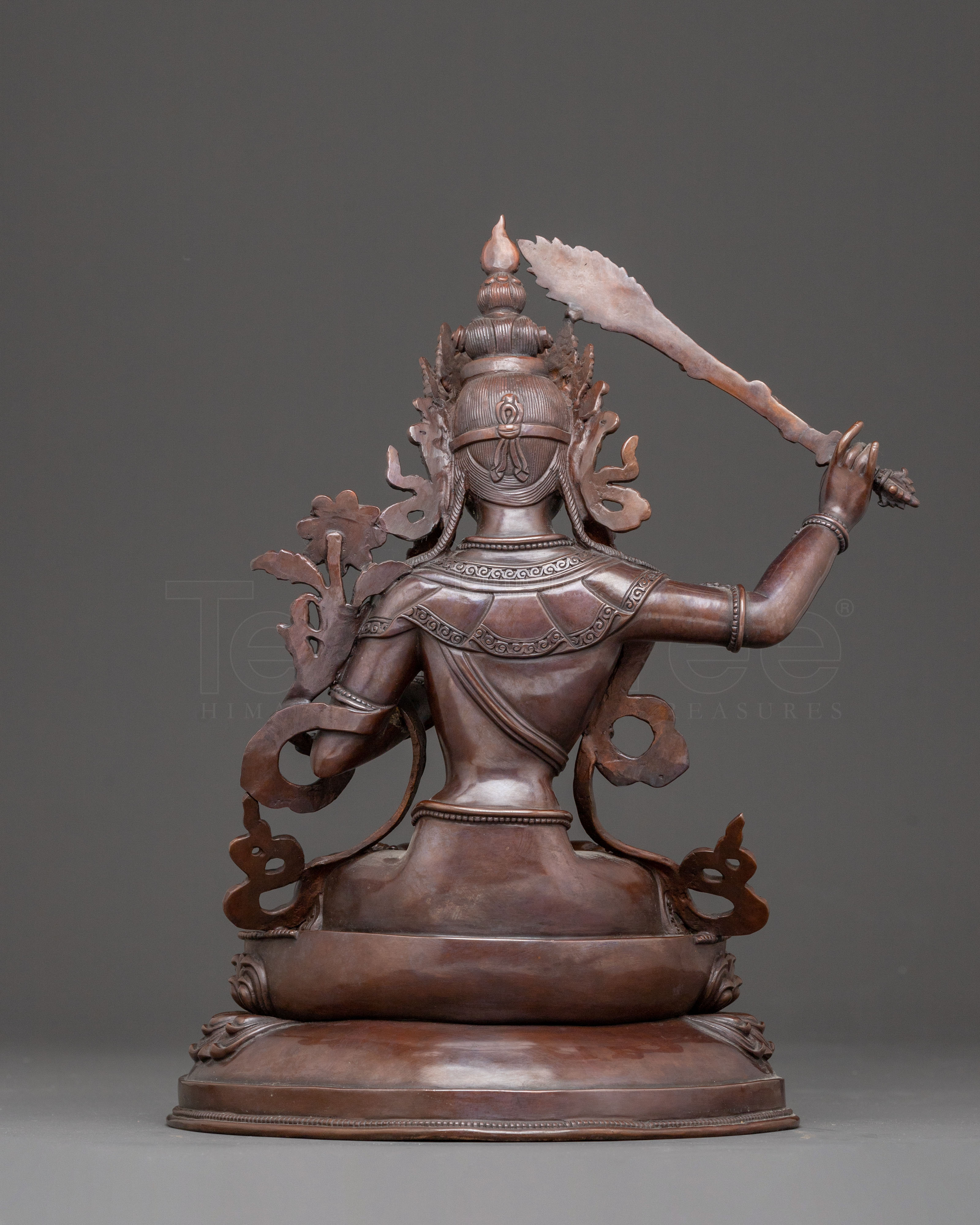 Oxidized Copper Manjushri Bodhisattva Statue | Wisdom Deity