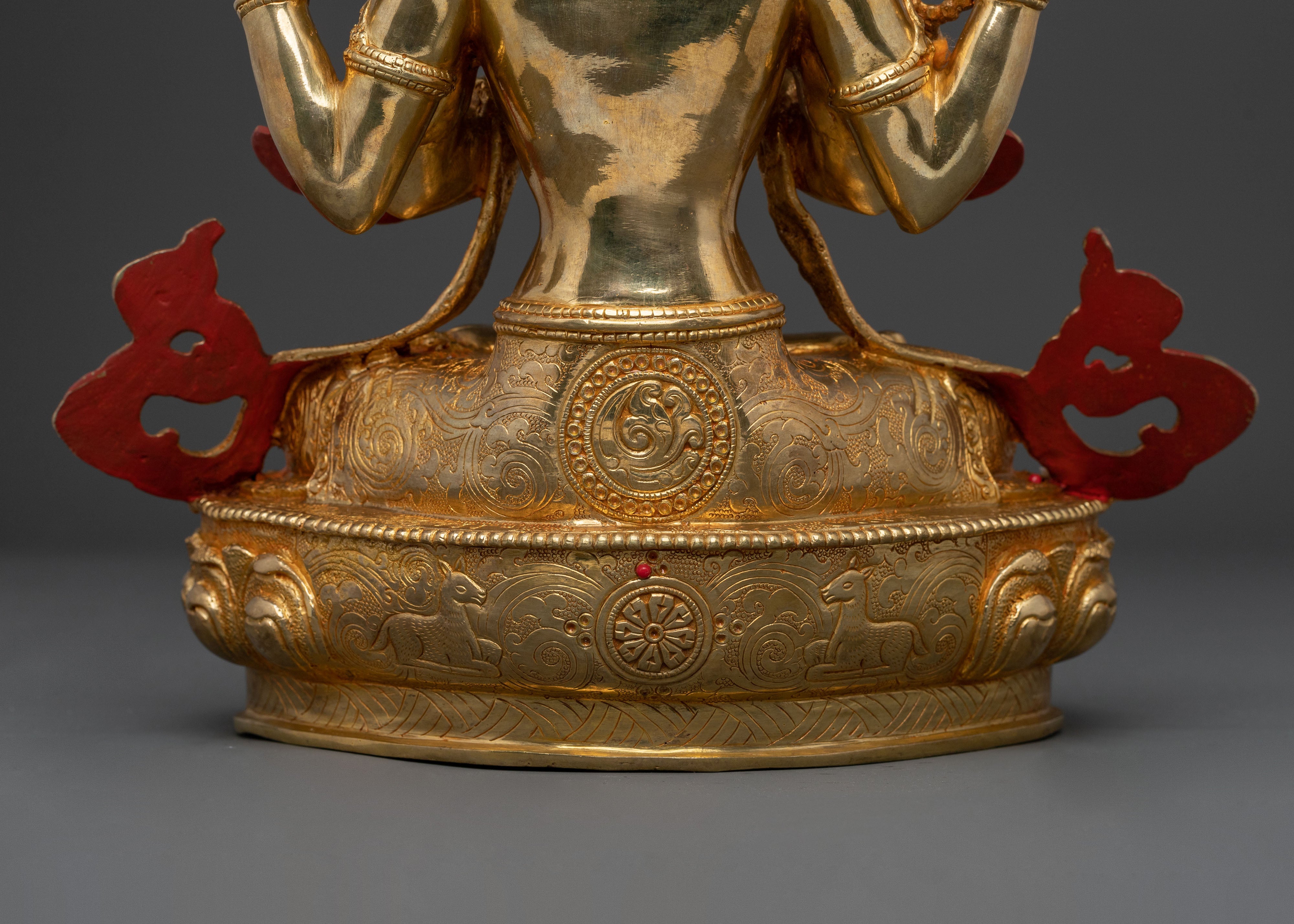 Four-Armed Chenrezig Statue: Handcrafted Figurine