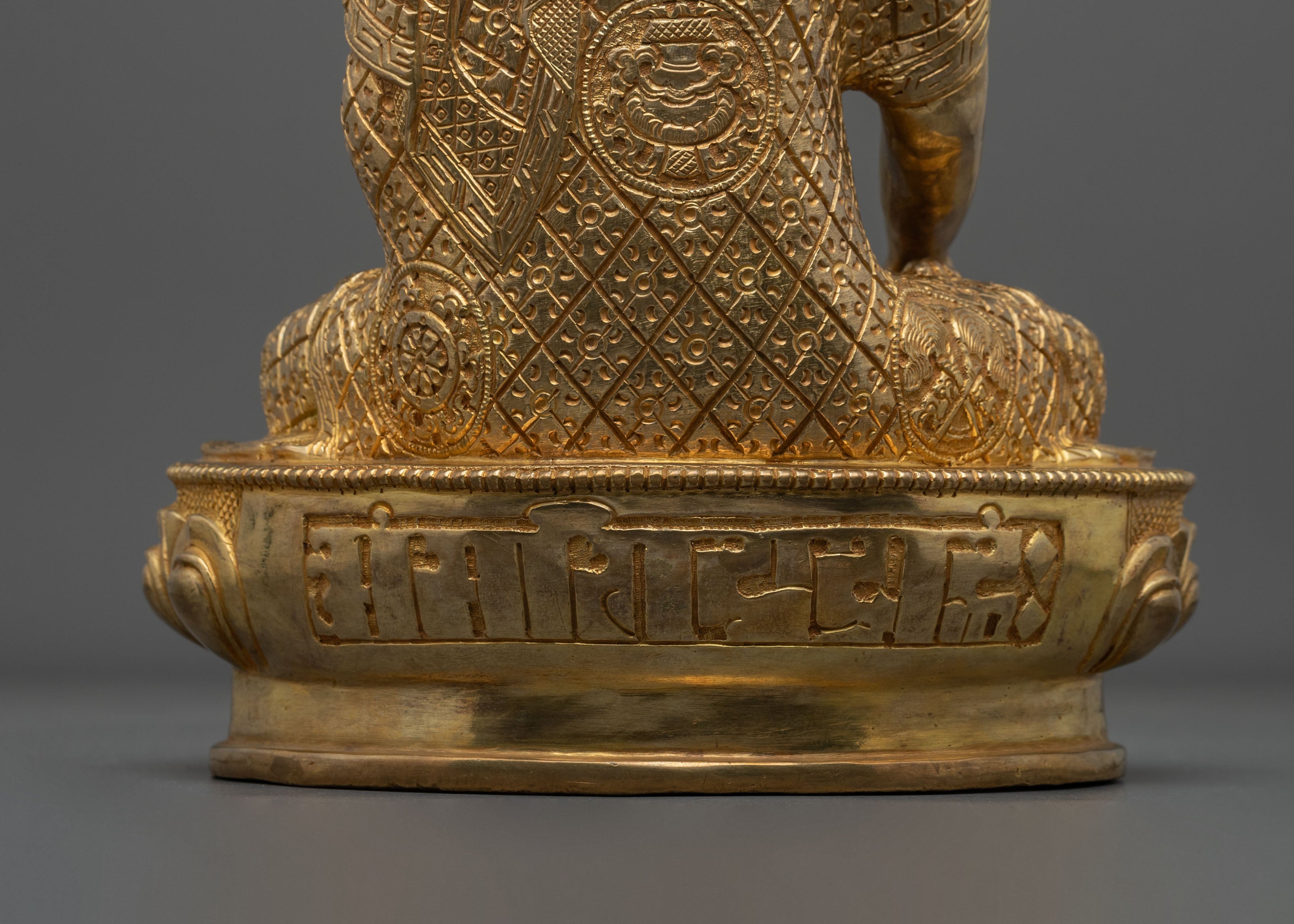 Enlightened Presence: 24k Gold Coated Gautama Buddha Statue