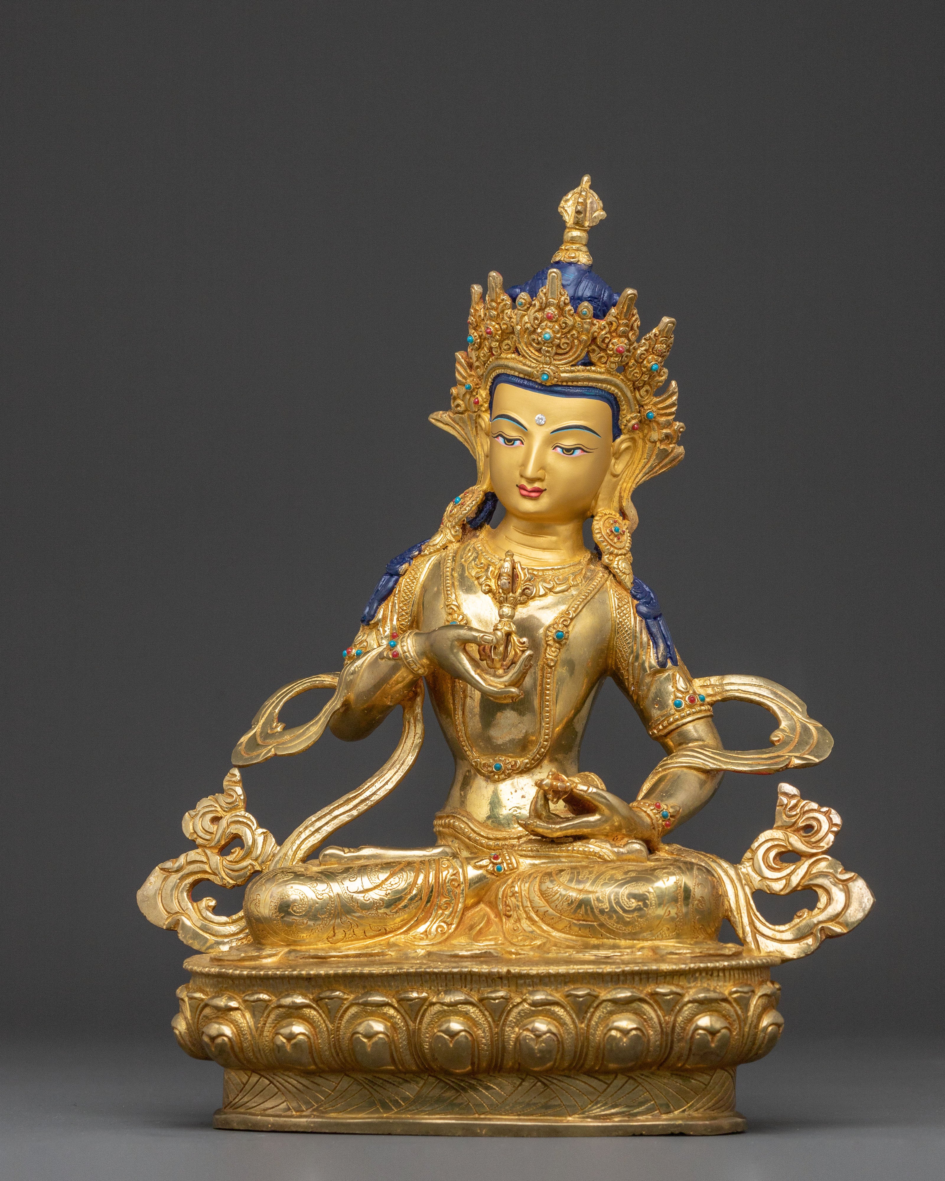 Guardian Vajrasattva Golden Statue: Handcrafted in Nepal