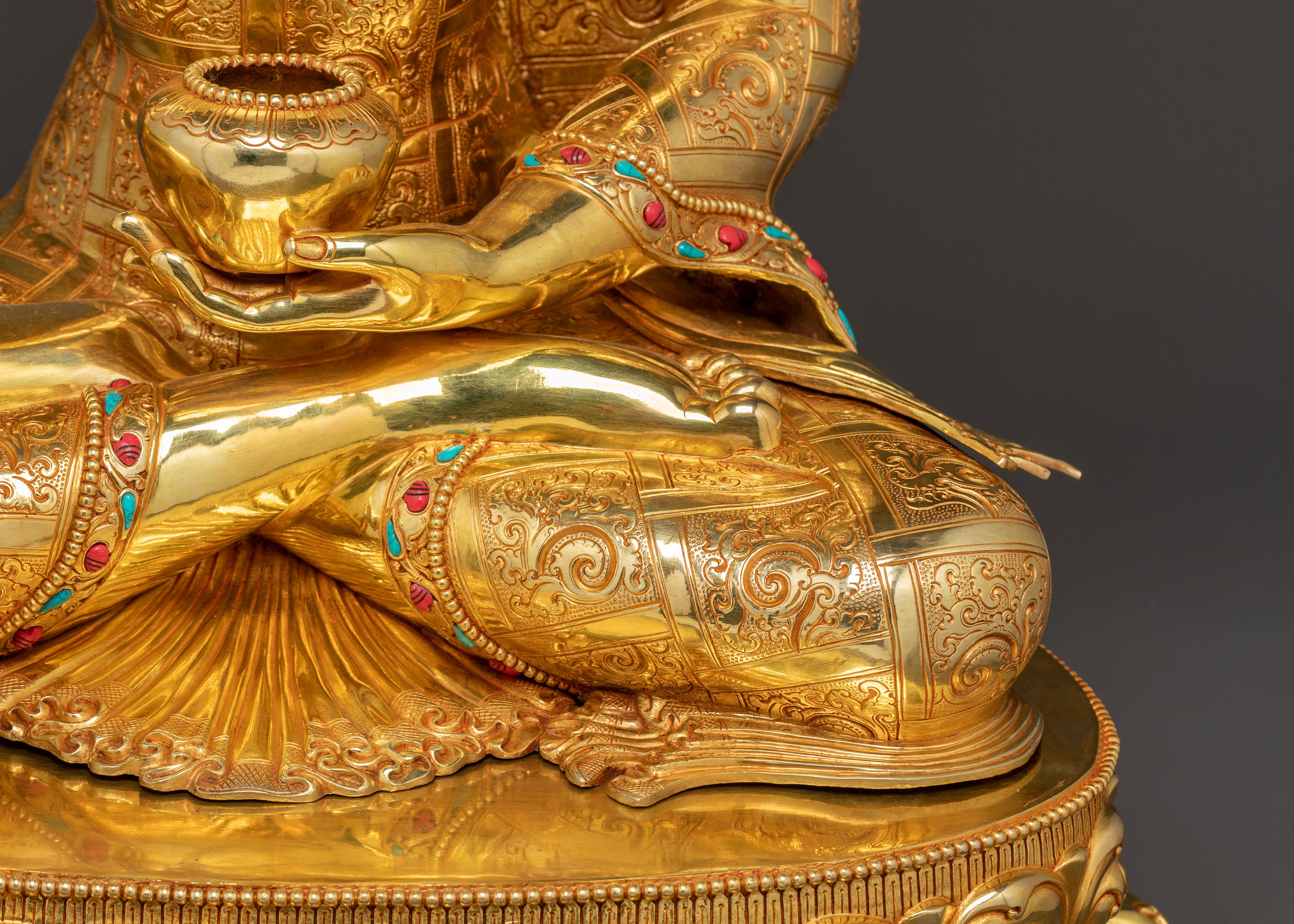 Handmade Golden Gautama Buddha Statue | Divine Dharma Teacher