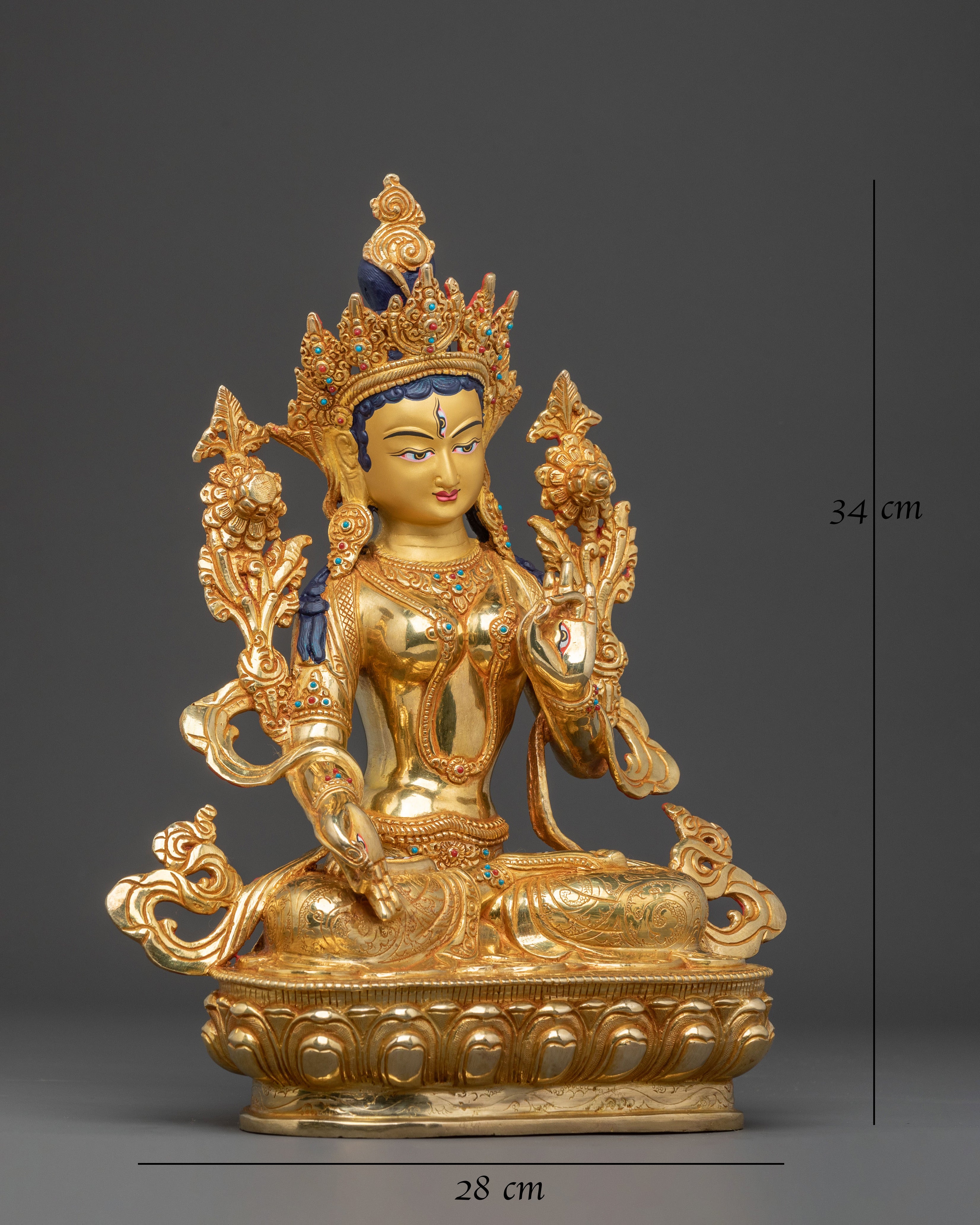 Goddess White Tara Traditional Statue for Altar Decor