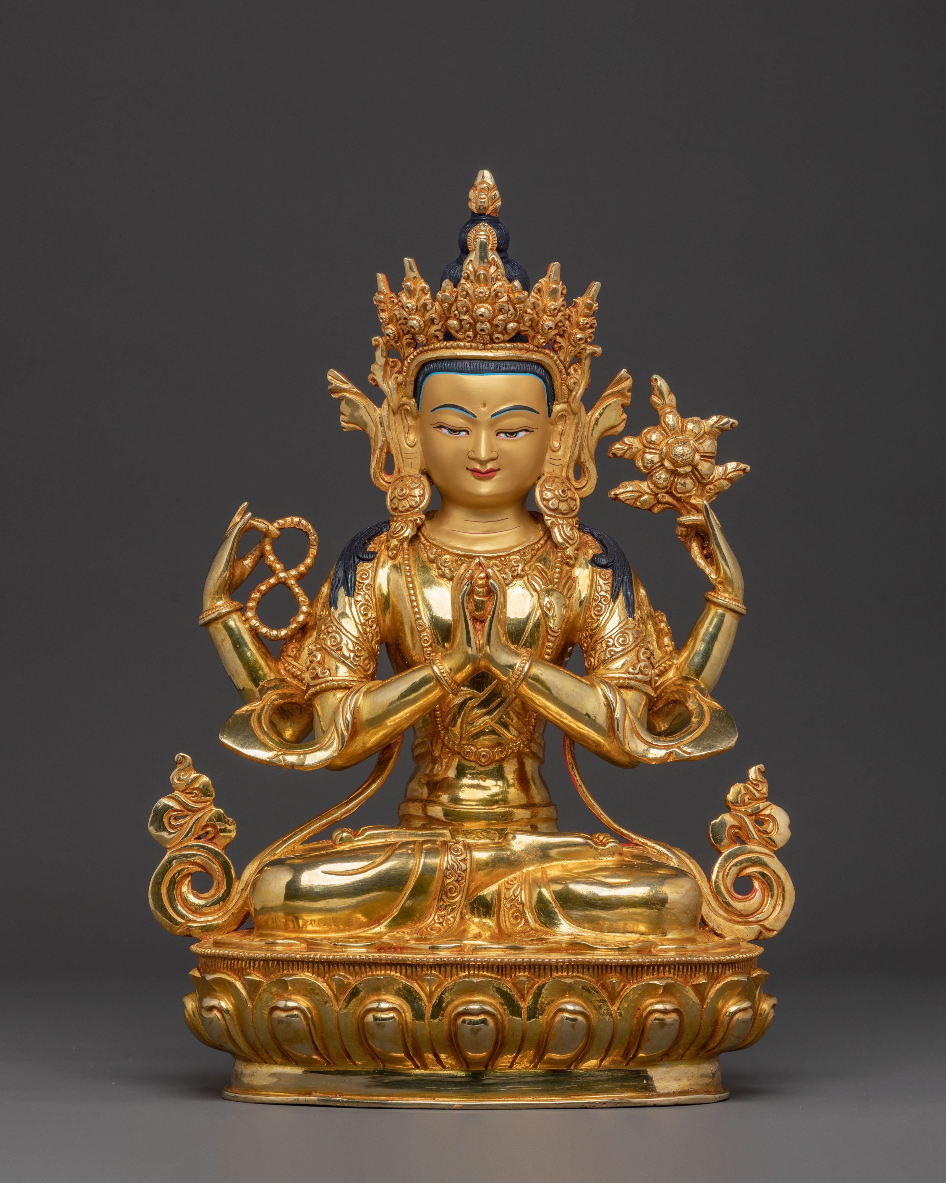 Chenrezig Sacred Tibetan Statue | Meditation Altar Figurine
