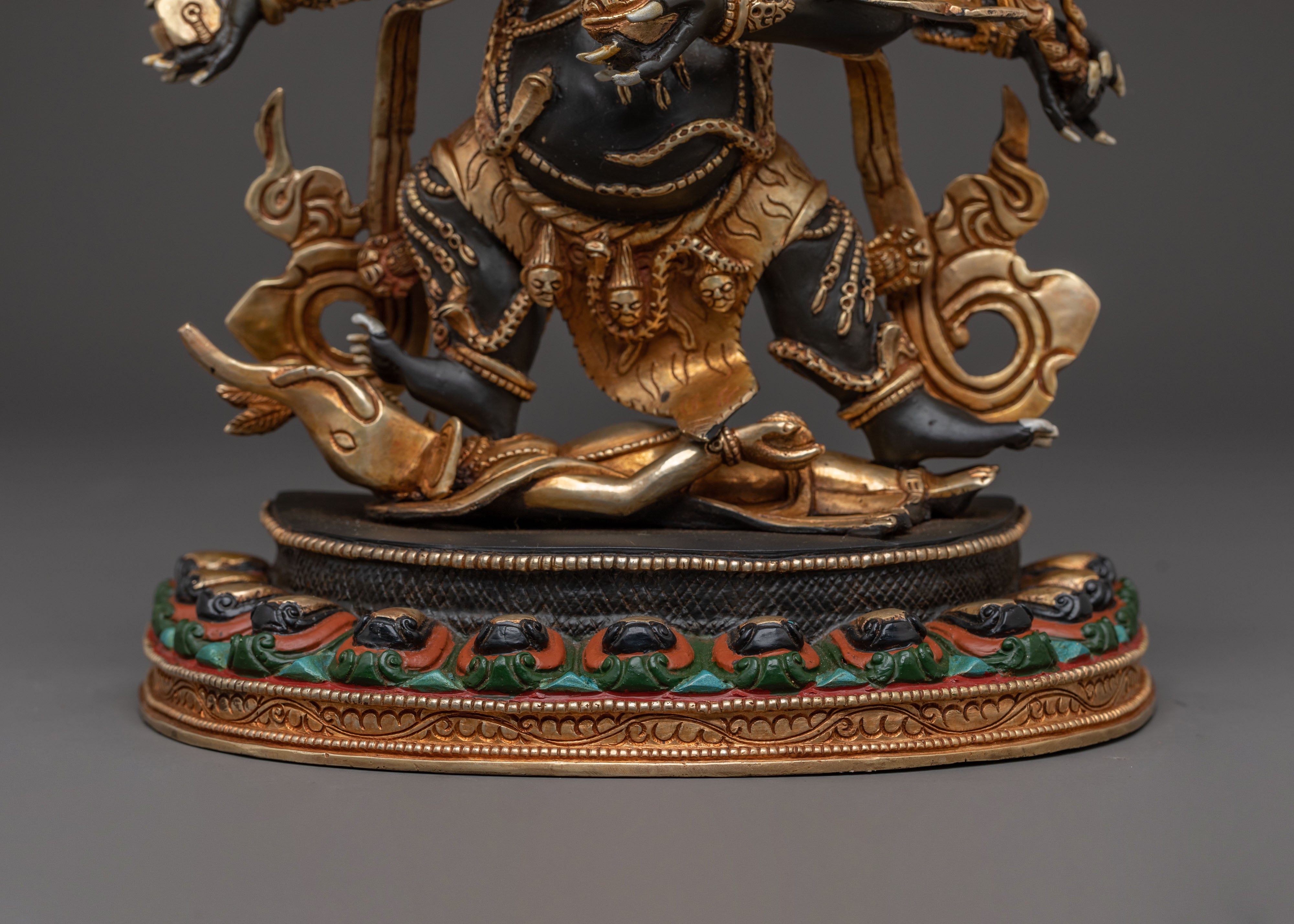 Six Armed Mahakala Wrathful Deity Statue | Divine Icon