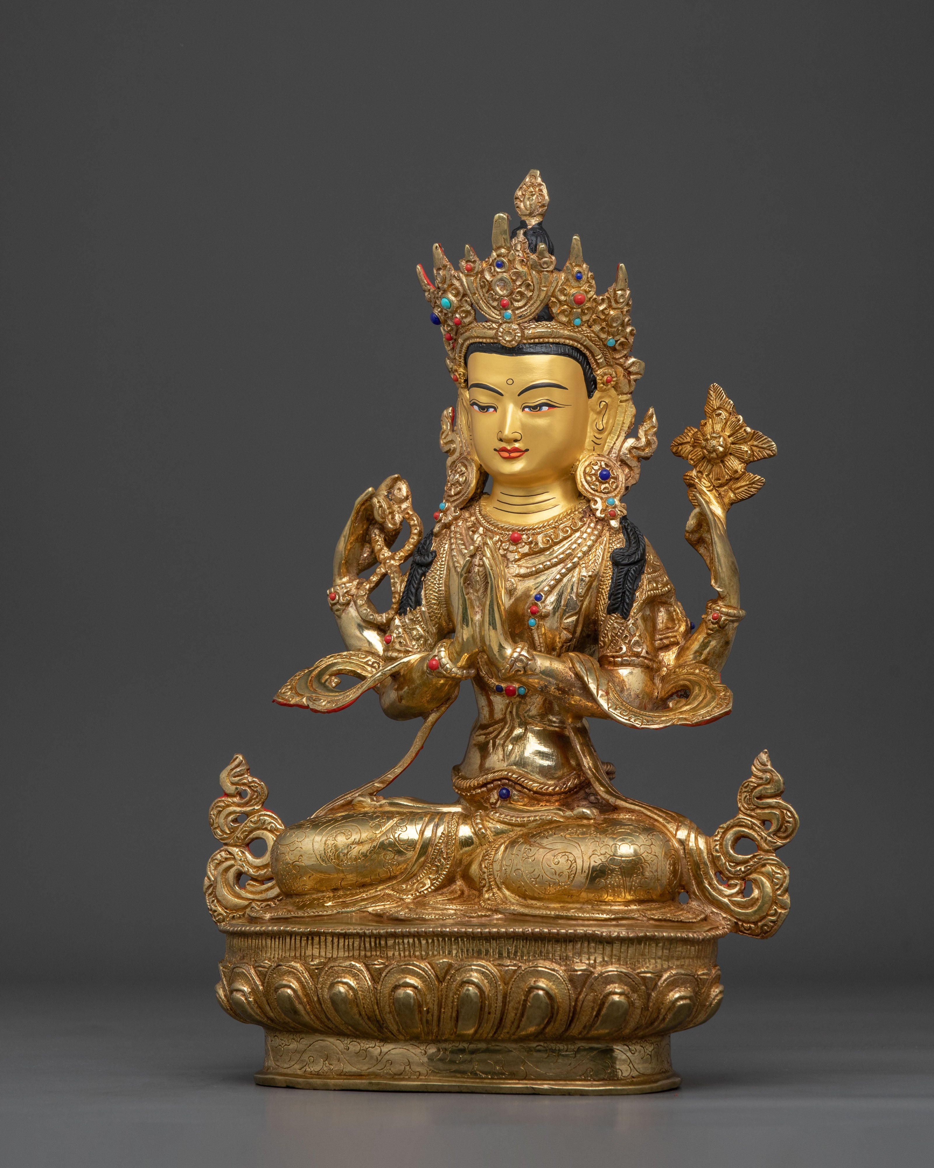 Four Armed Chenrezig Sculpture | Home Decor