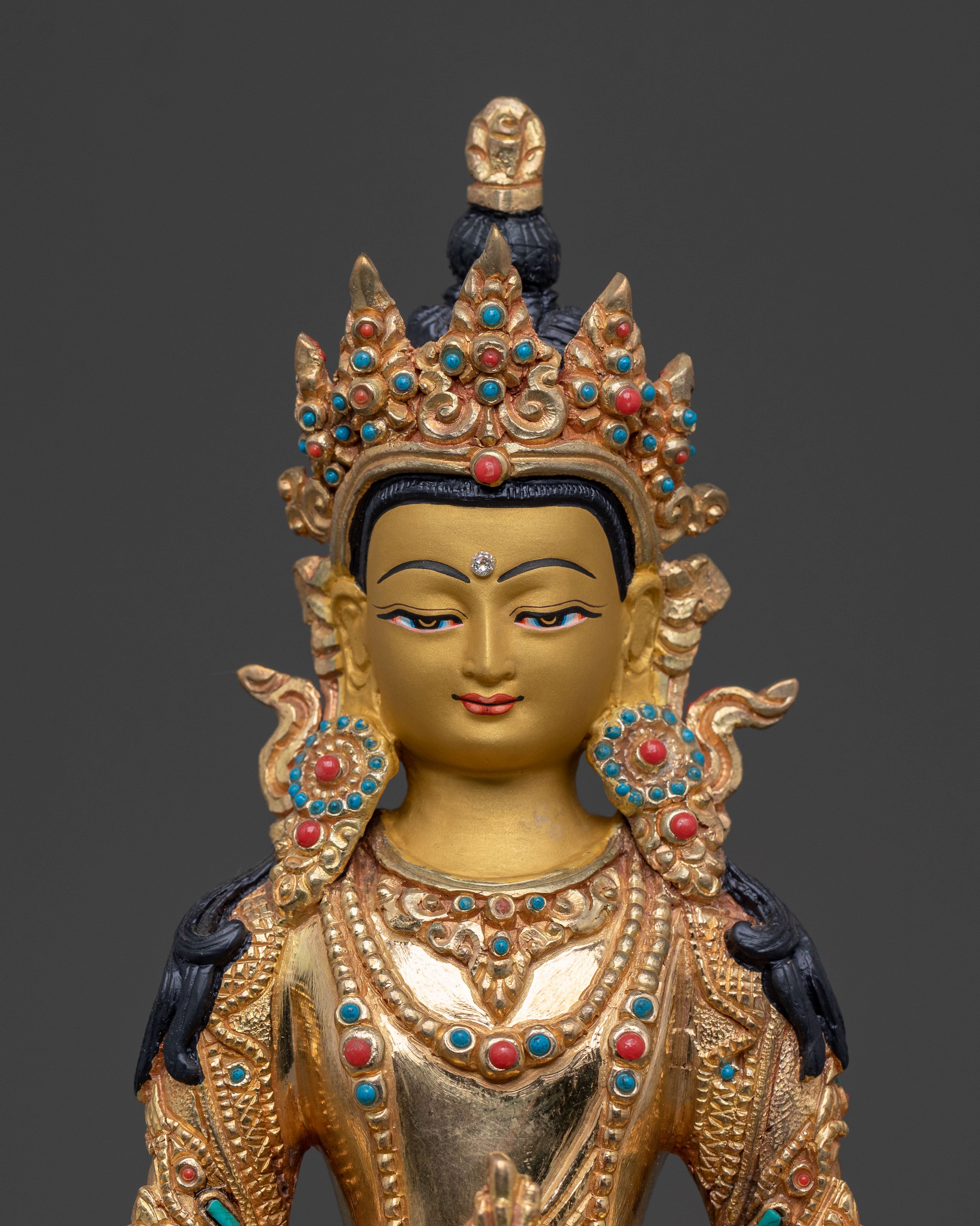 Amitayus Spiritual Statue | 24K Gold Gilded