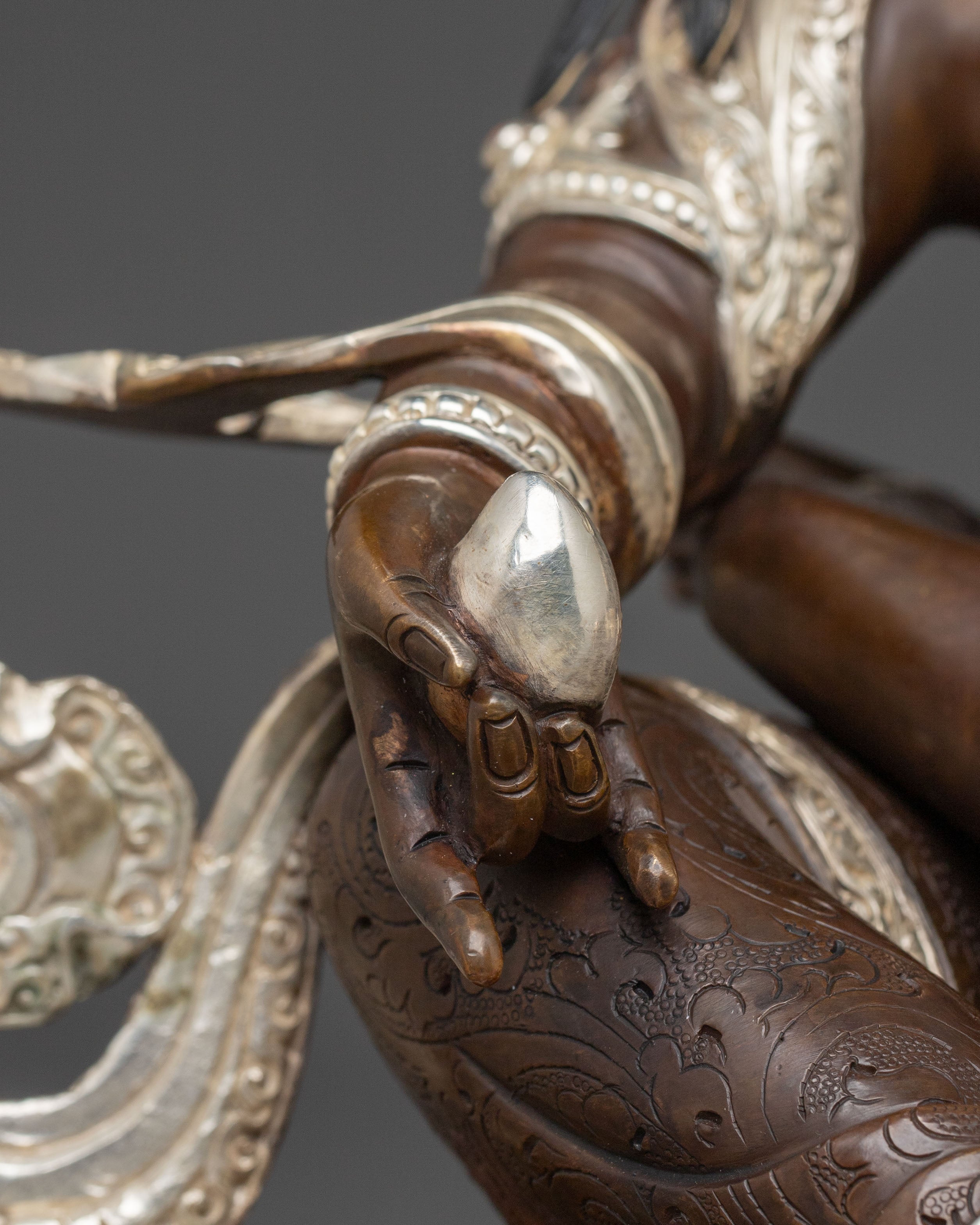 Handmade Green Dzambhala Statue | Altar Home Decor