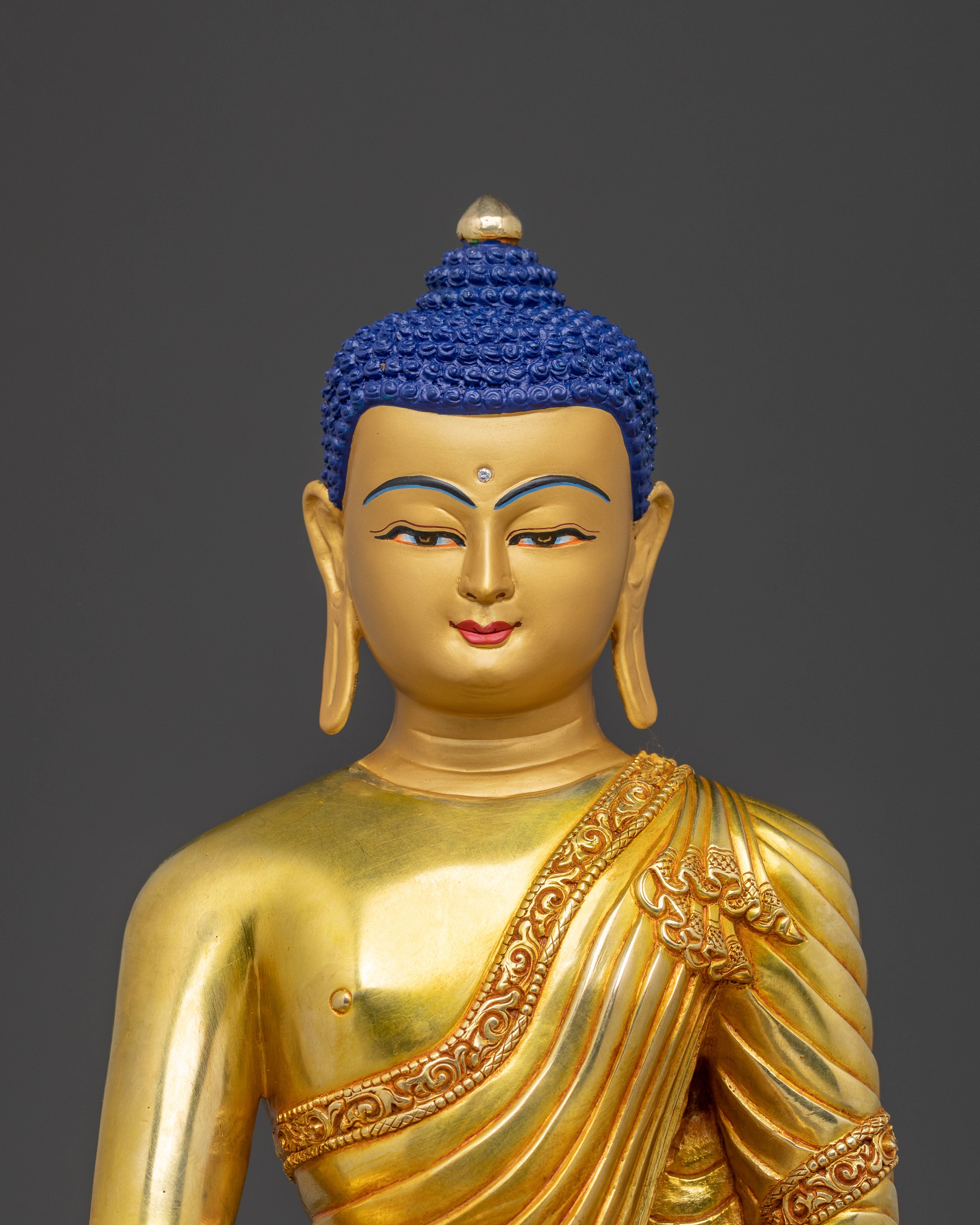 Shakyamuni Buddha Statue — 24K Gold Gilded Serenity