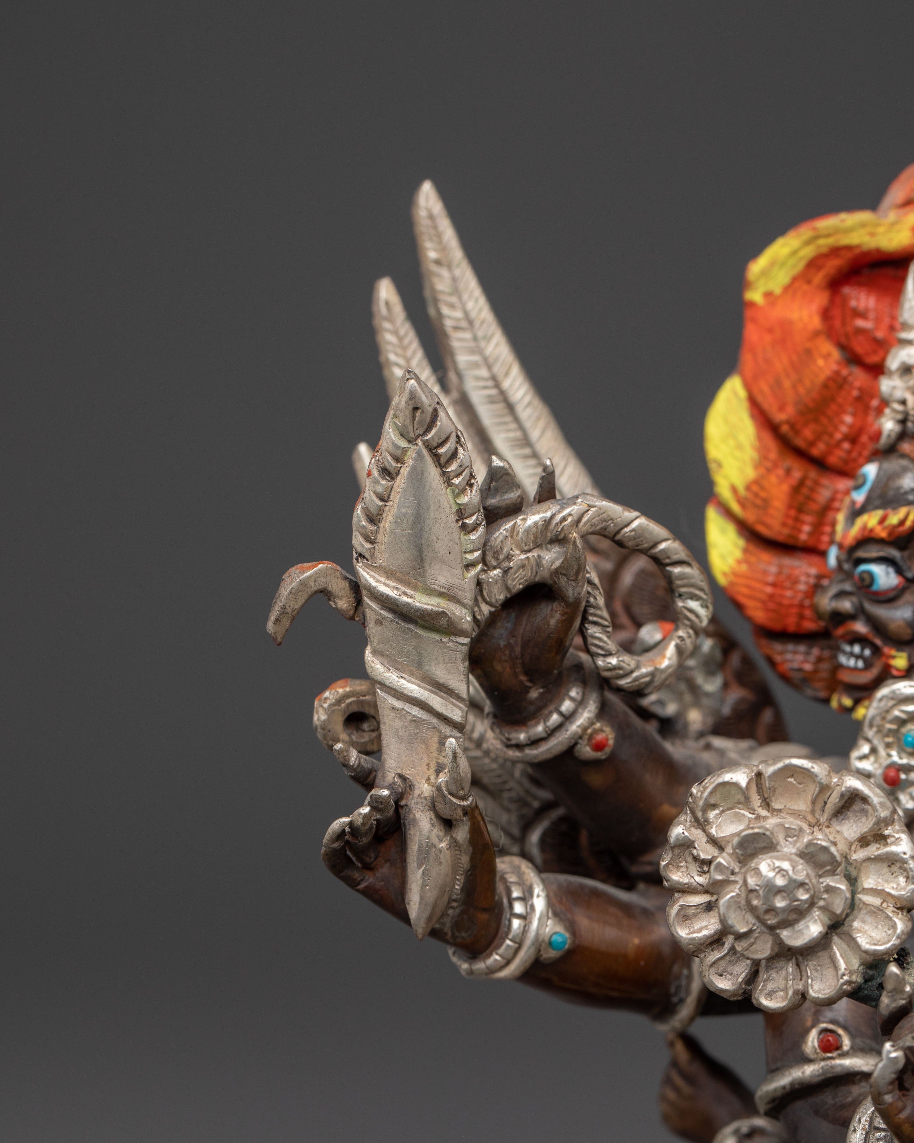 Hayagriva Vajrayana Deity - Oxidized Copper Spiritual Statue