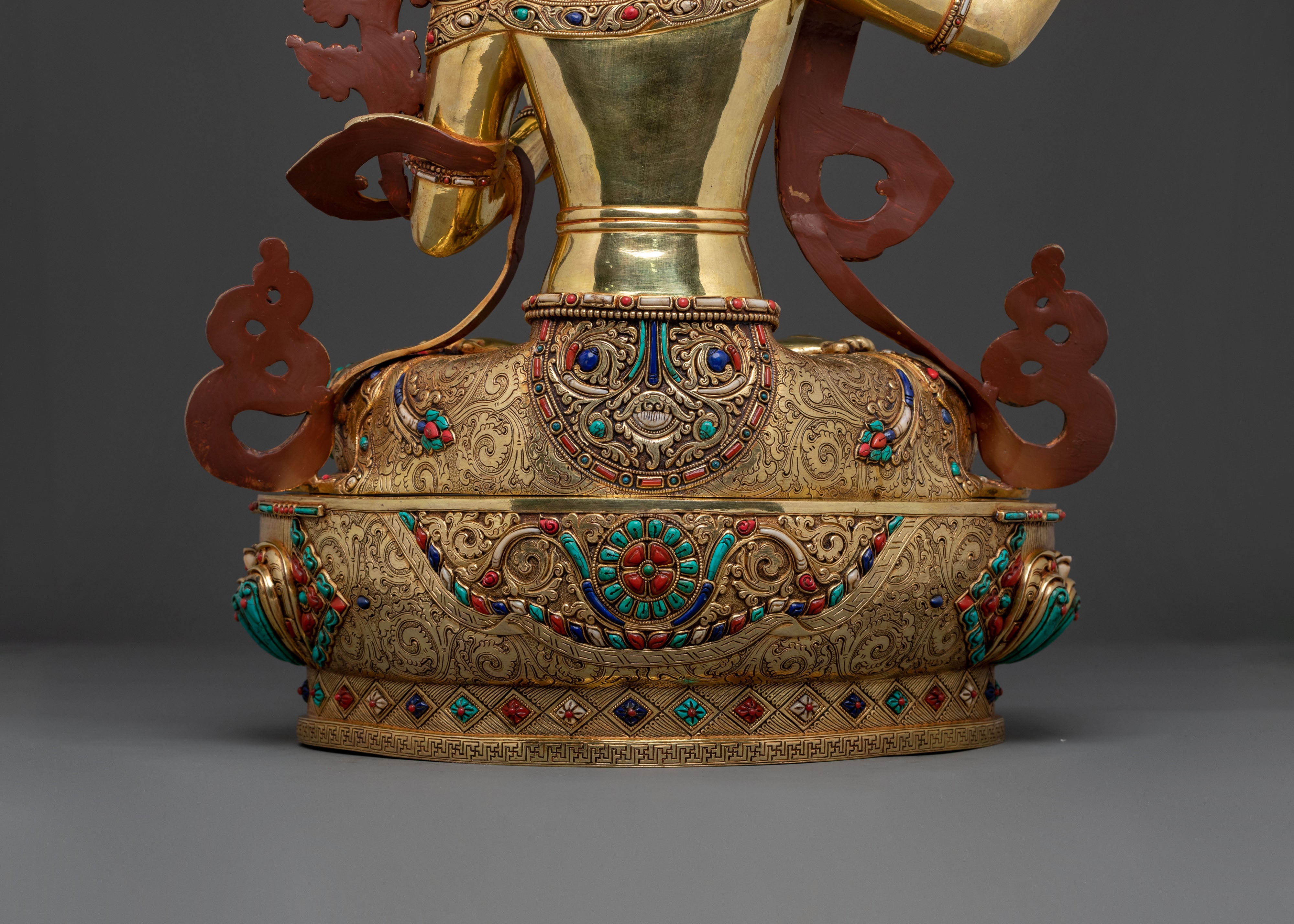 Manjushri Peaceful Meditation Statue | 24k Gold Glided