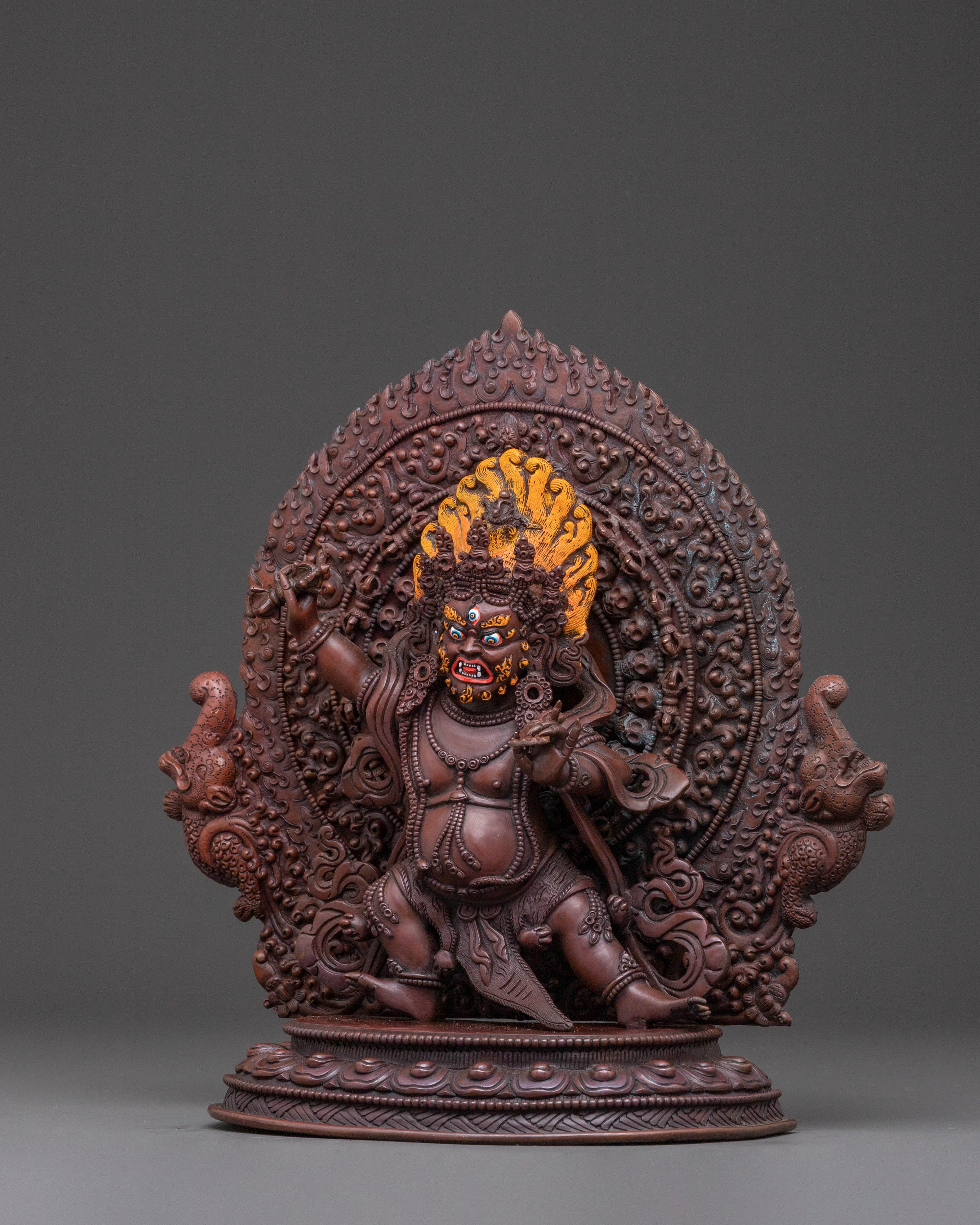 Vajrapani Blessing Statue – Oxidized Copper Artistry