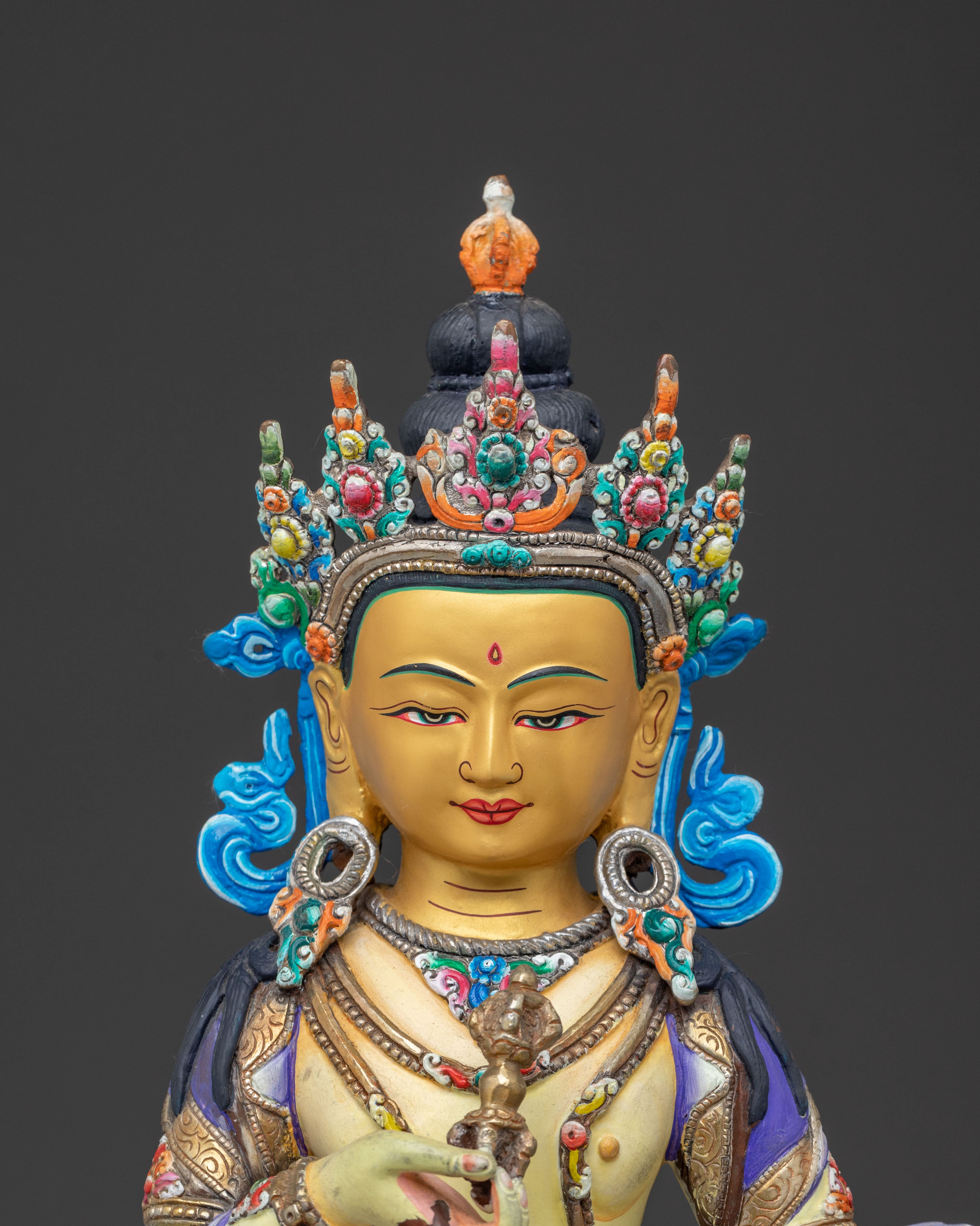 Vajrasattva Statue – 24K Gold Gilded Figure