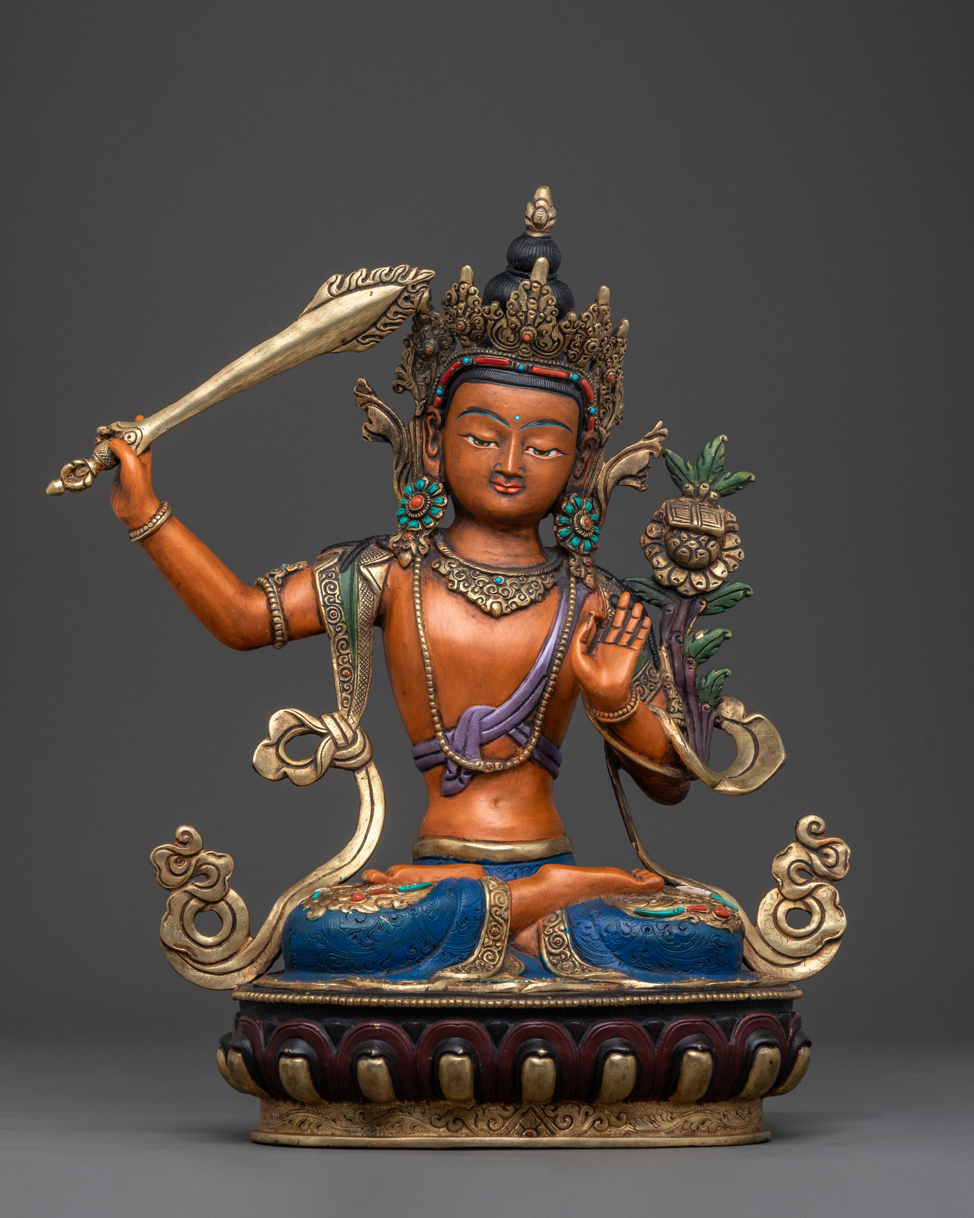 Tibetan Bodhisattva Manjushri Wisdom Statue