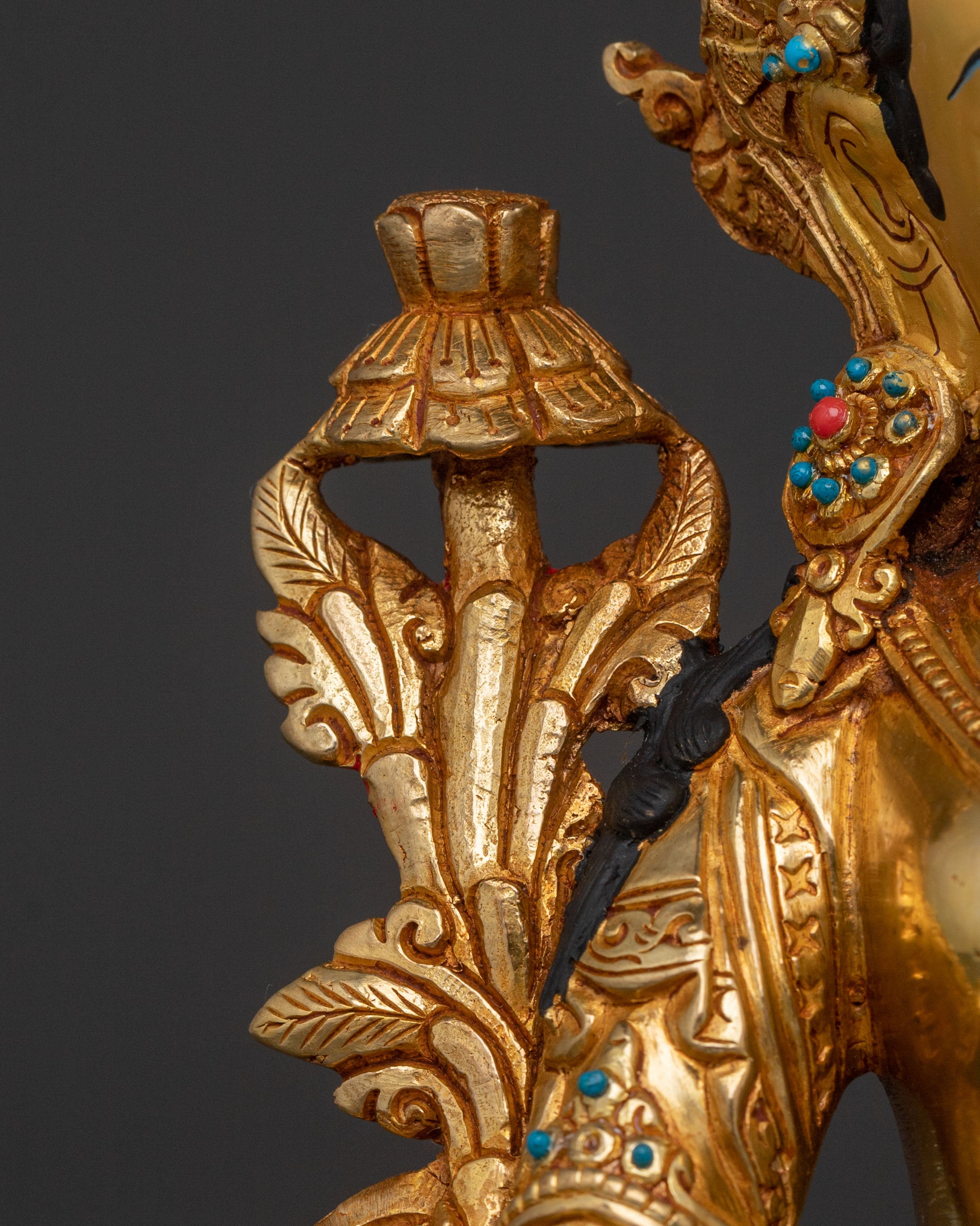 Divine Mother Tara Statue: Hand-Gilded Serenity