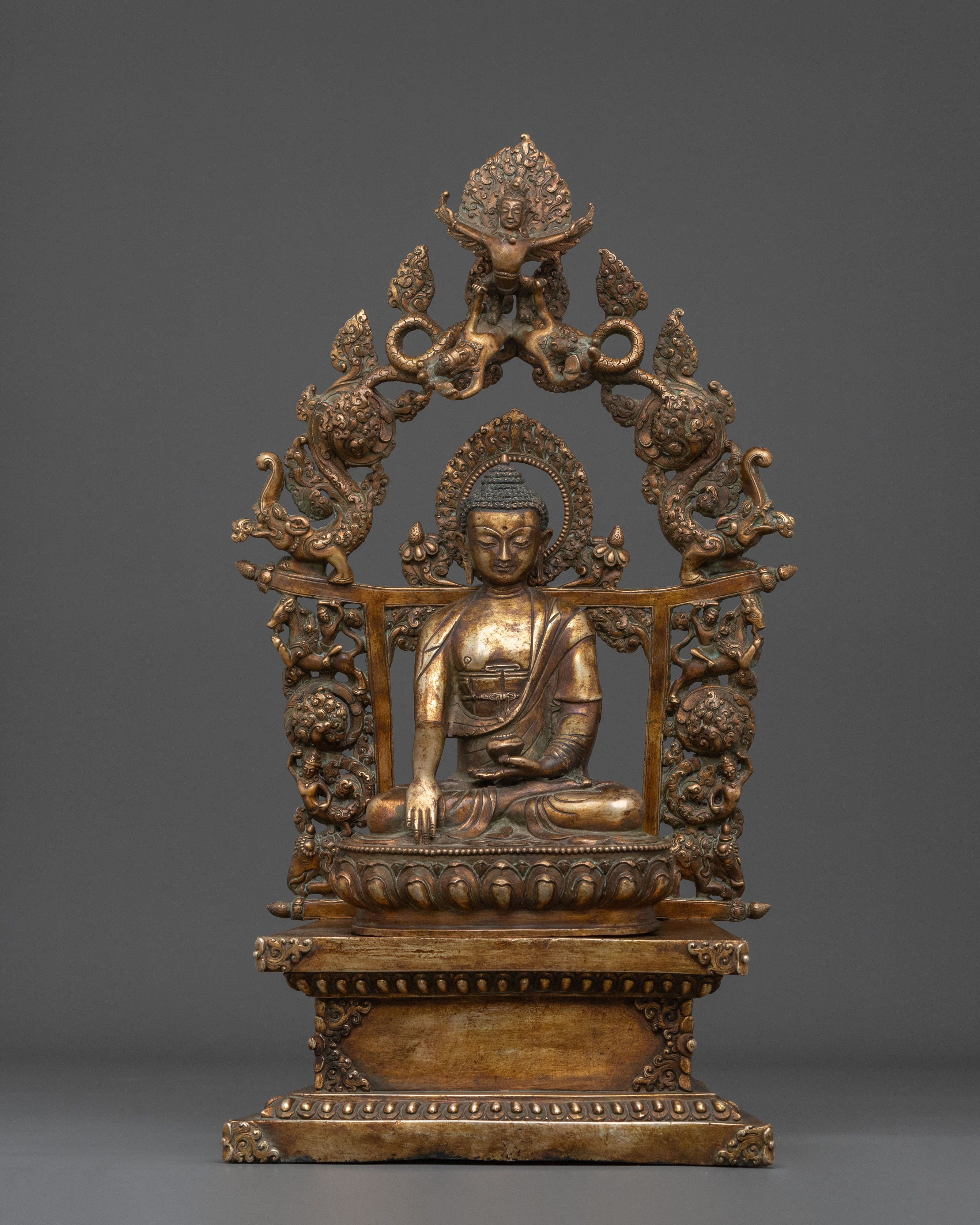 Shakyamuni Buddha Statue On Throne