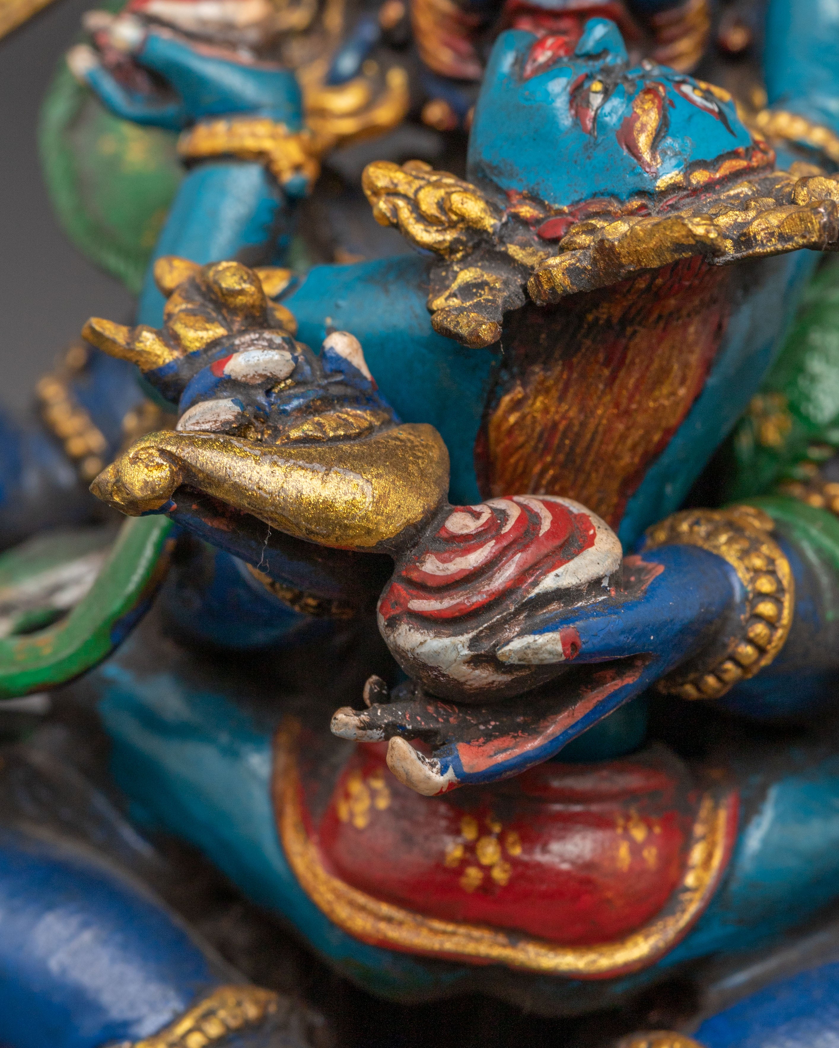 Four-Armed Mahakala Copper Statue | Protector of the Dharma