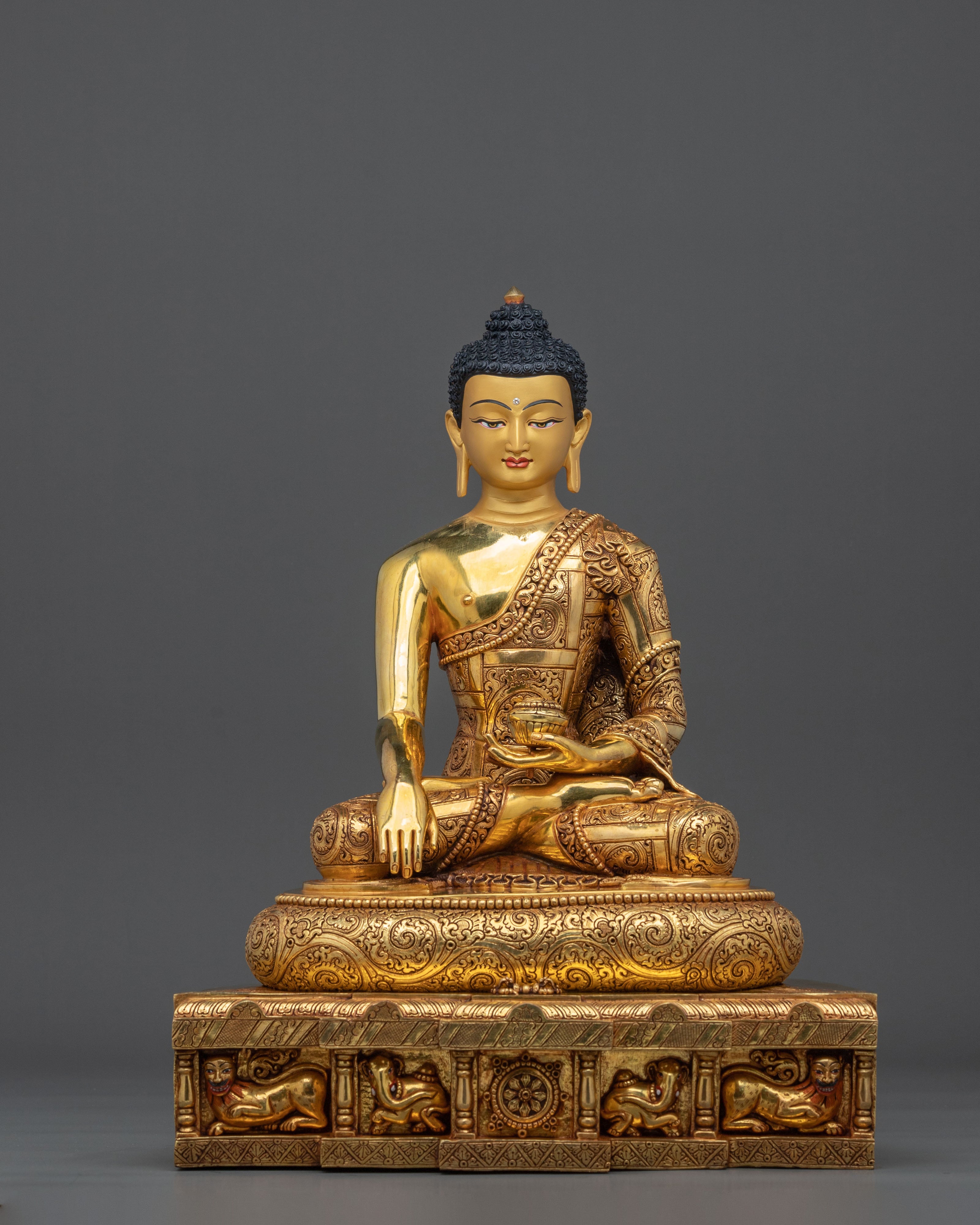 Three Buddha Golden Statue Set | Buddhist Sculpture Collection