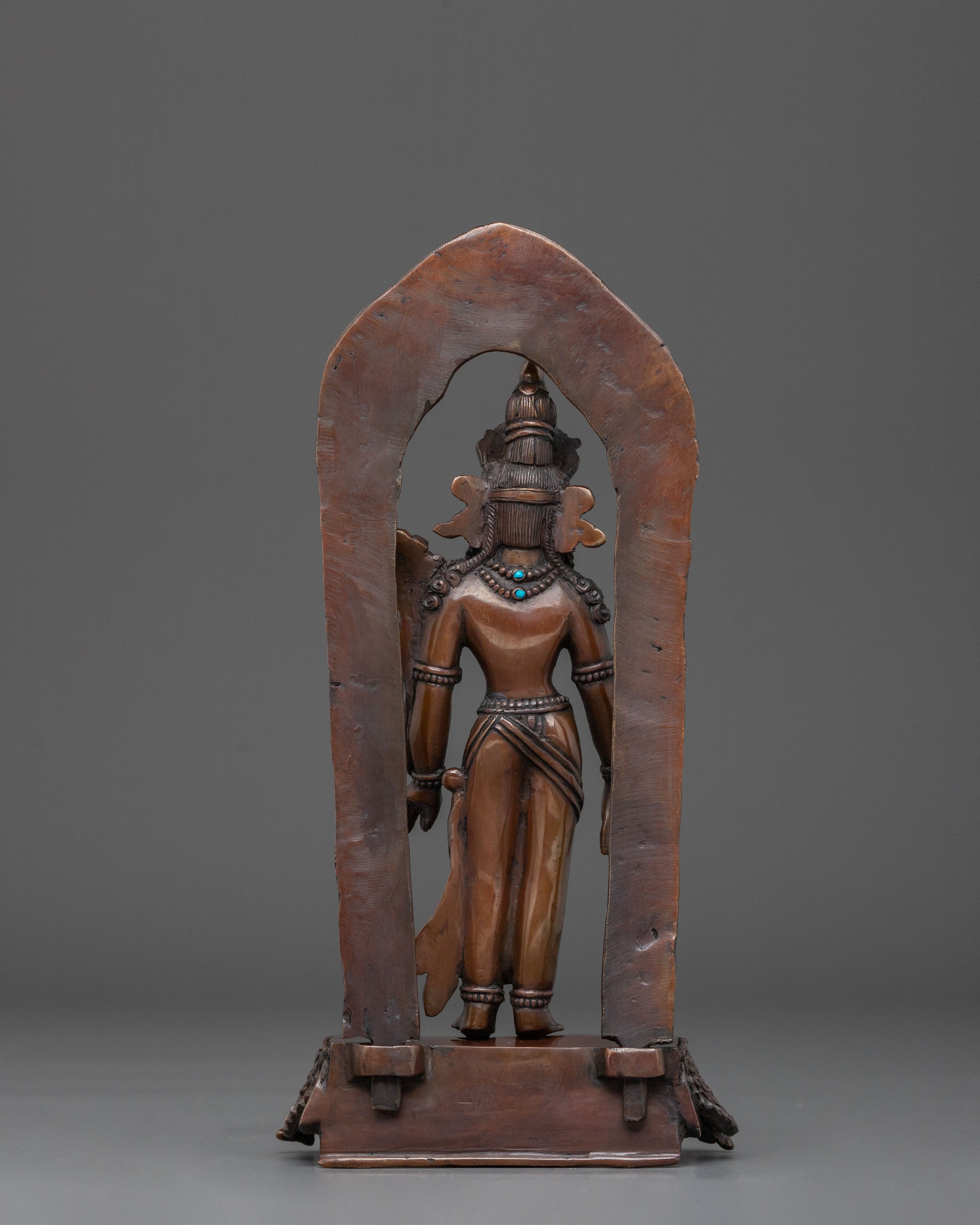 Padmapani Sacred Sculpture | Oxidized Copper Body