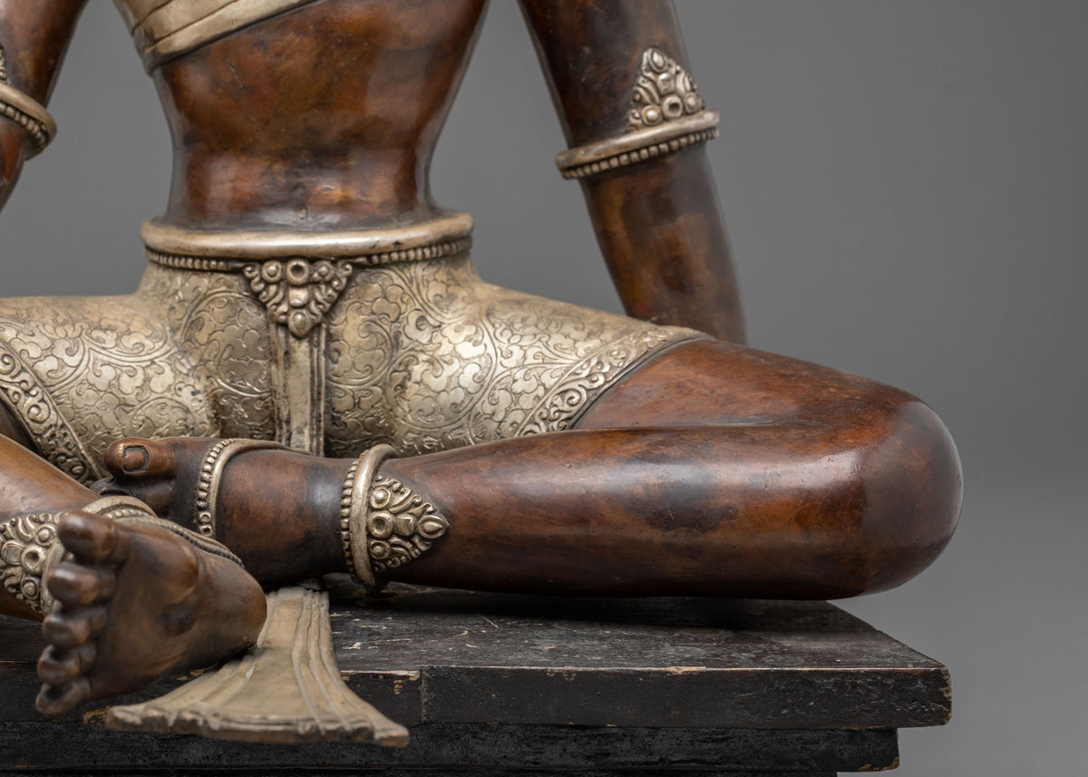 Parbati Devi Statue: Oxidized Copper & Silver Plated