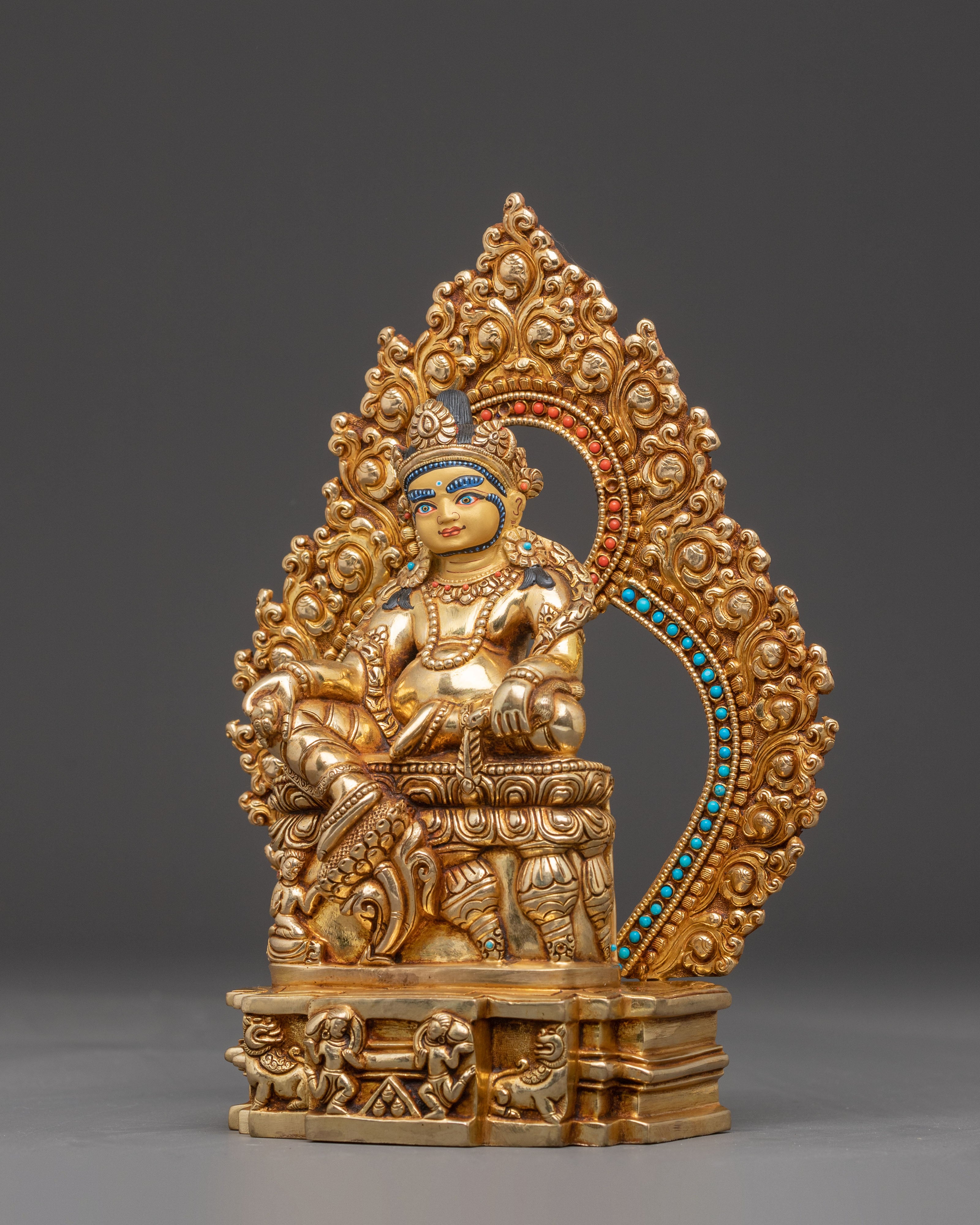 Golden Dzambhala Statue for Spiritual Blessings | God of Wealth