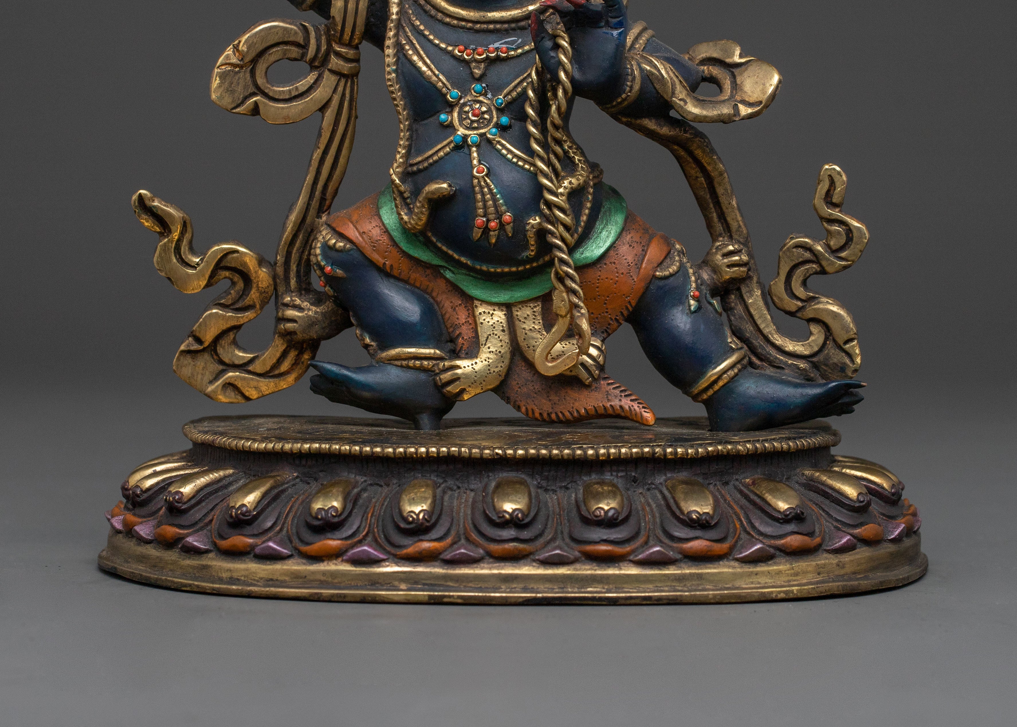 Vajrapani Golden Electroplated Statue: Dynamic Protector