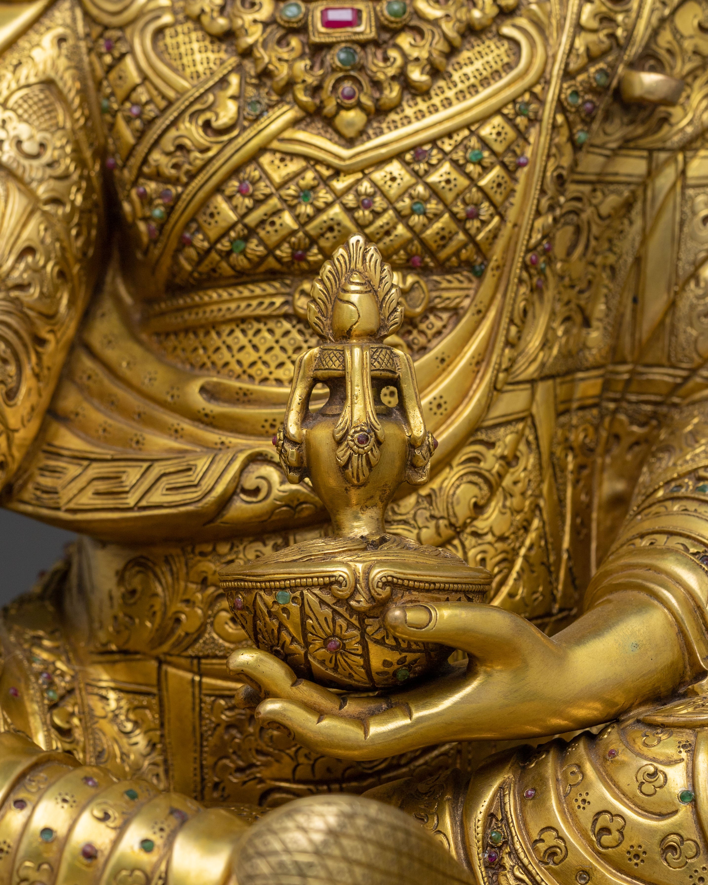 Guru Rinpoche Statue | 24K Gold Gilded Buddhist Master