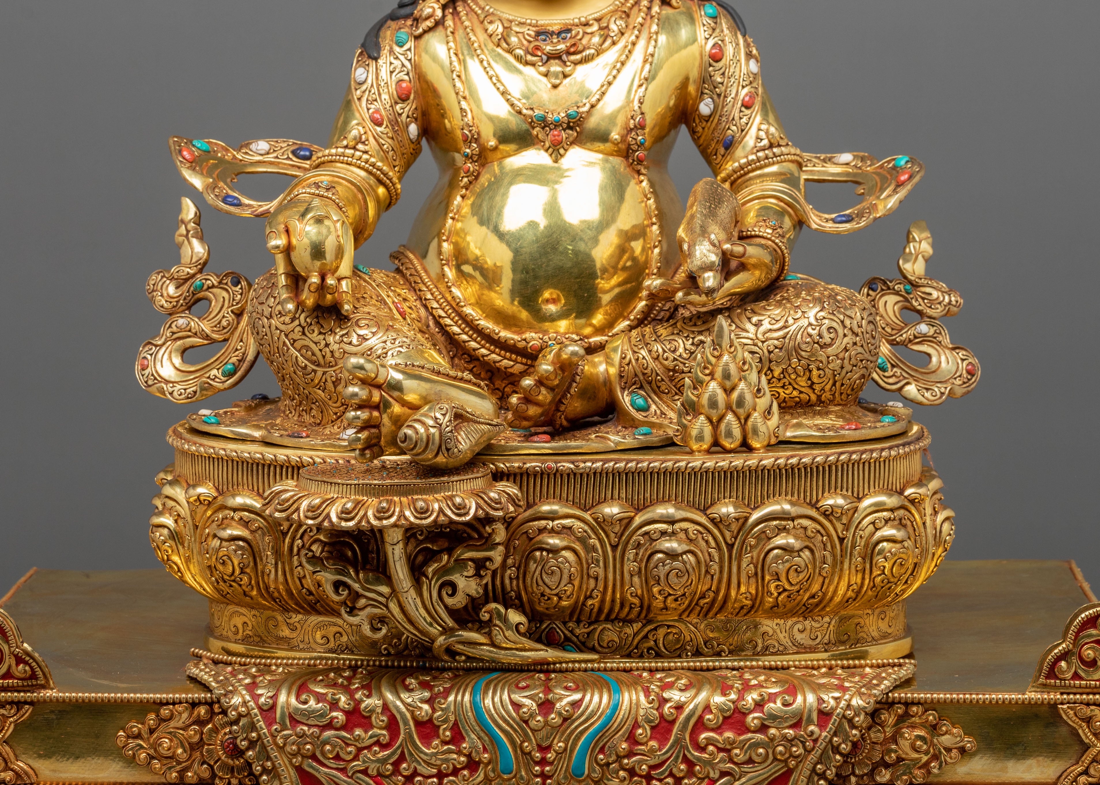Dzambhala Figurine on Throne | (121.5cm Tall) Wealth God Figurine