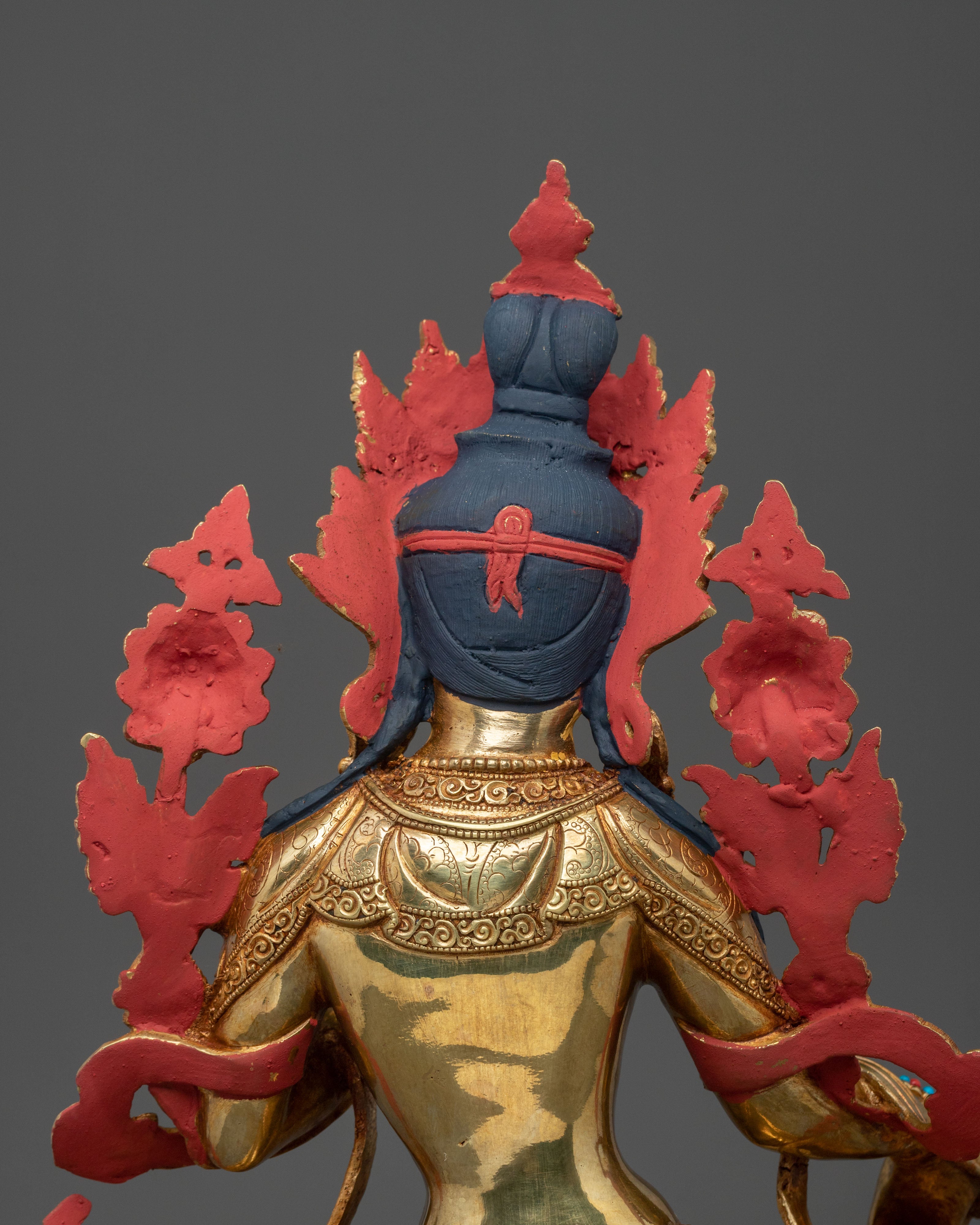 Green Tara Statue | Handcrafted 24K Gold Gilded Guardian