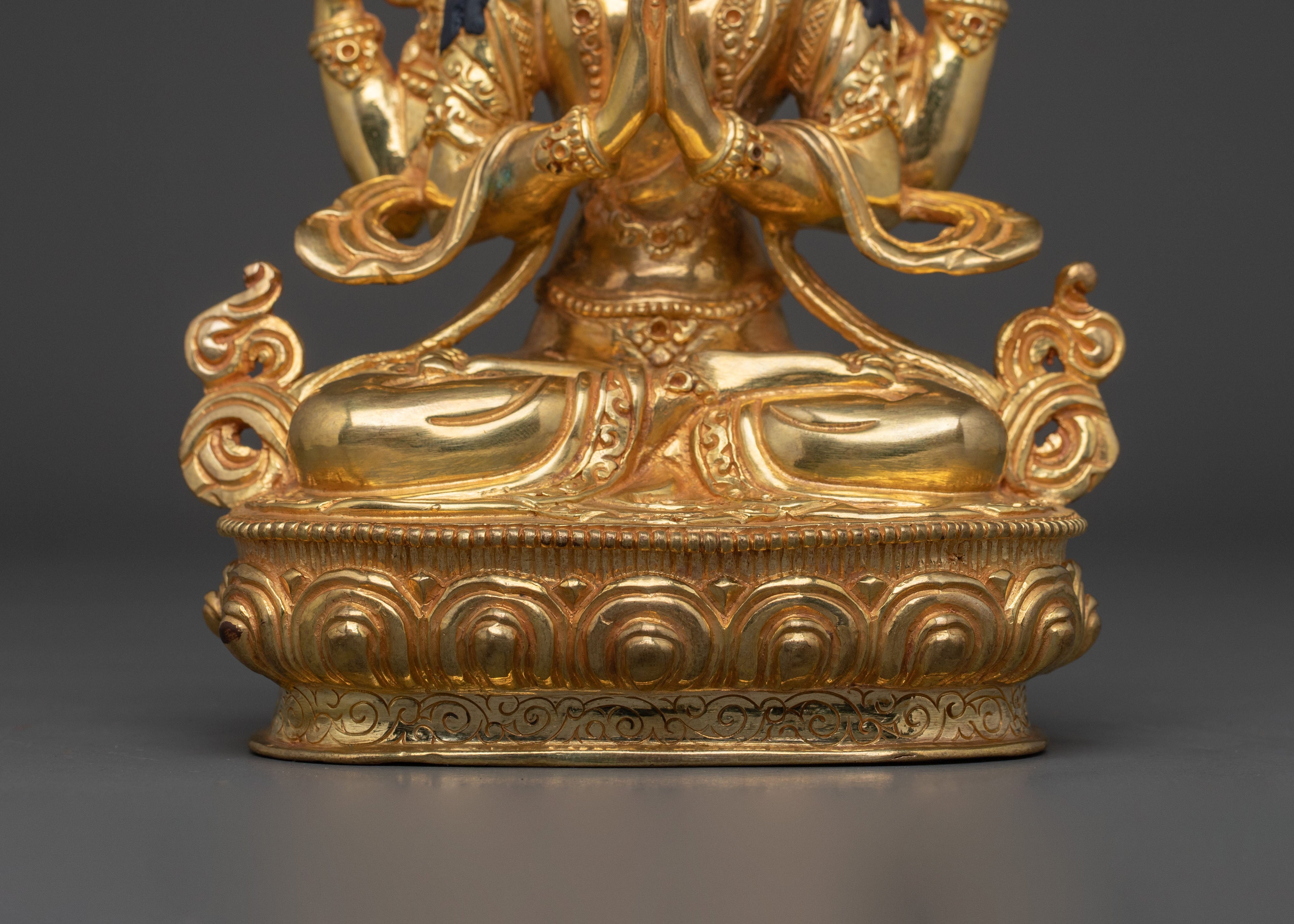 Four Armed Chenrezig Spiritual Sculpture | Symbol of Compassion