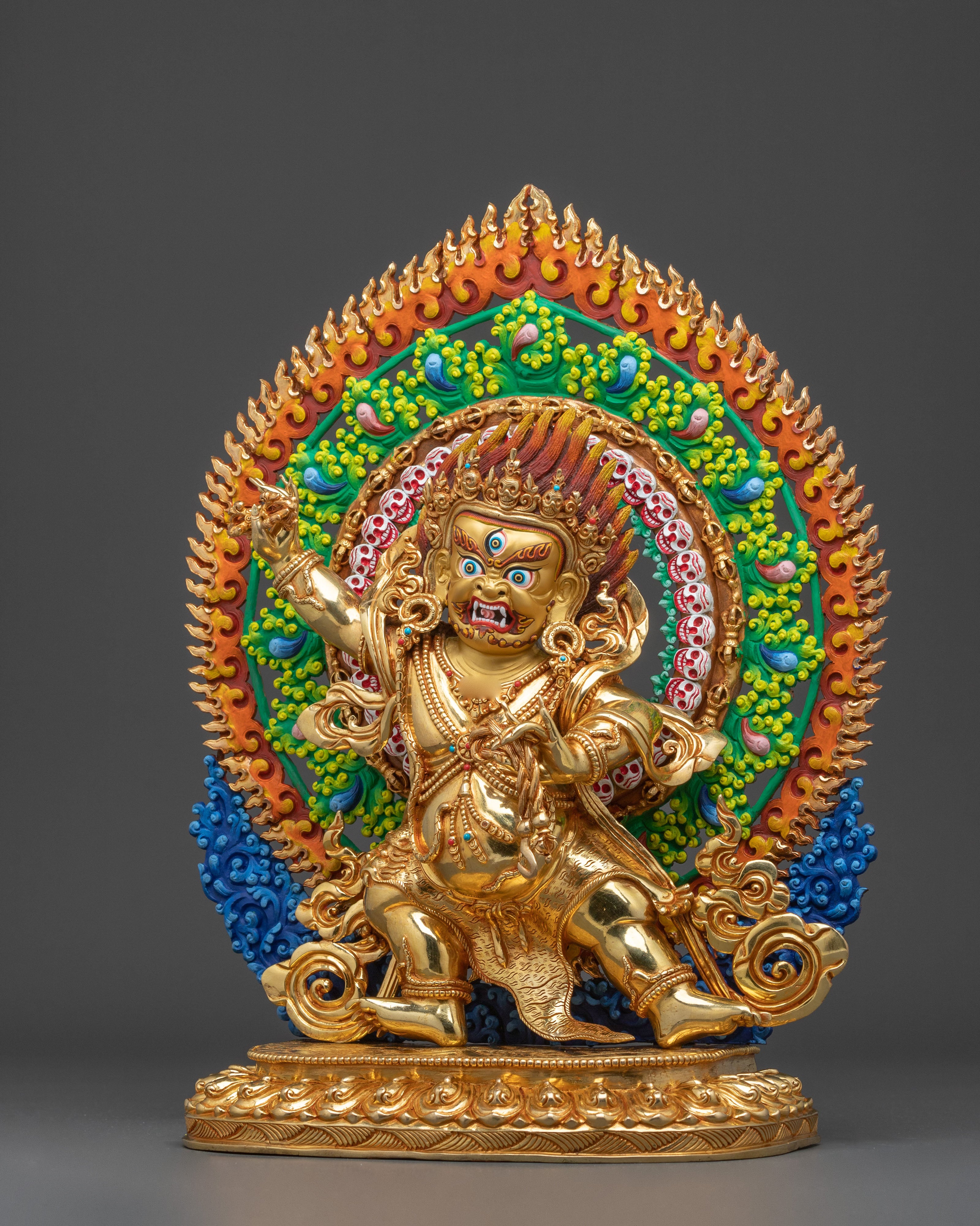 Sacred Statue of Vajrapani Statue: 24K Gold Gilded
