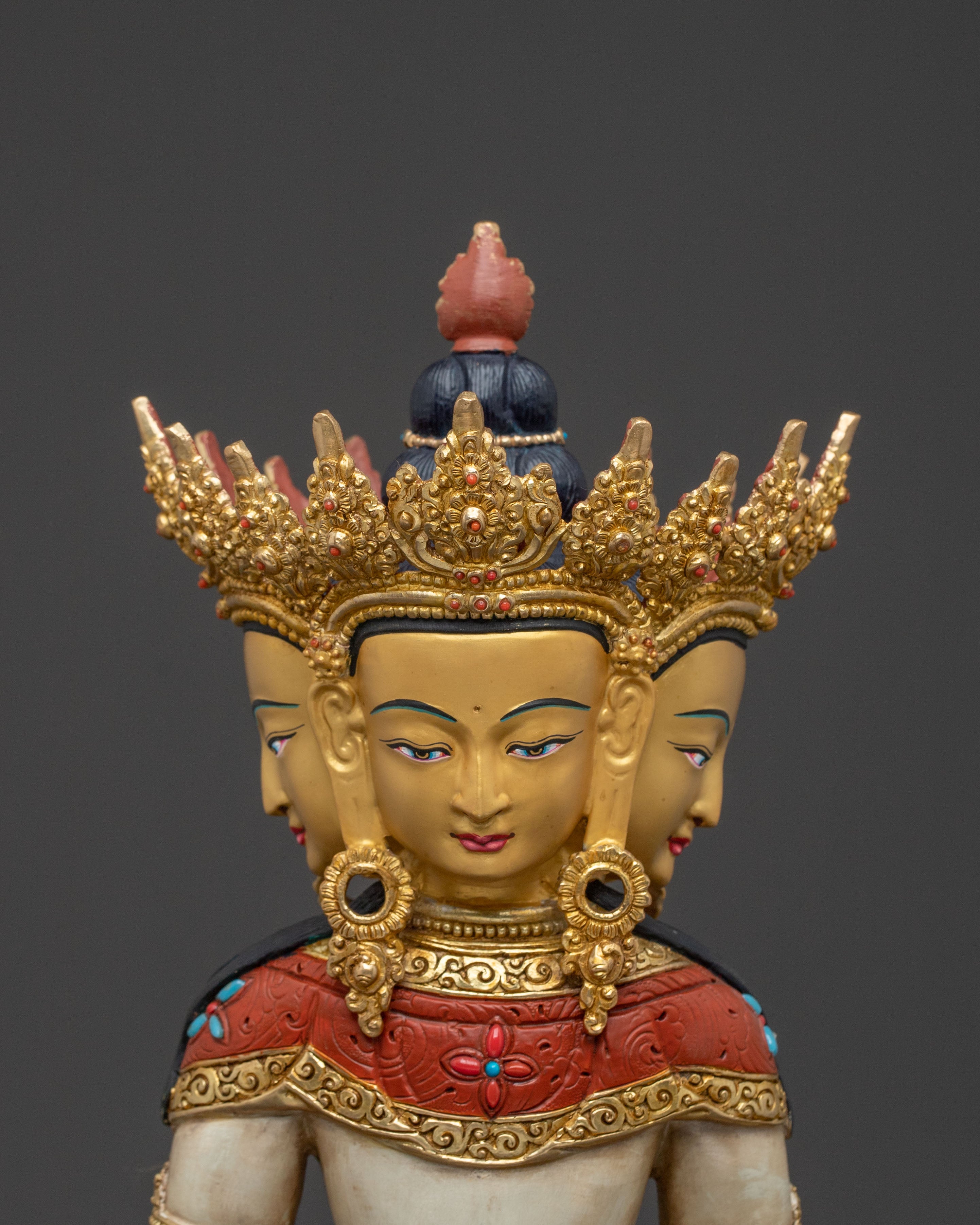 Handcrafted Vairocana Statue – 24K Gilded Copper