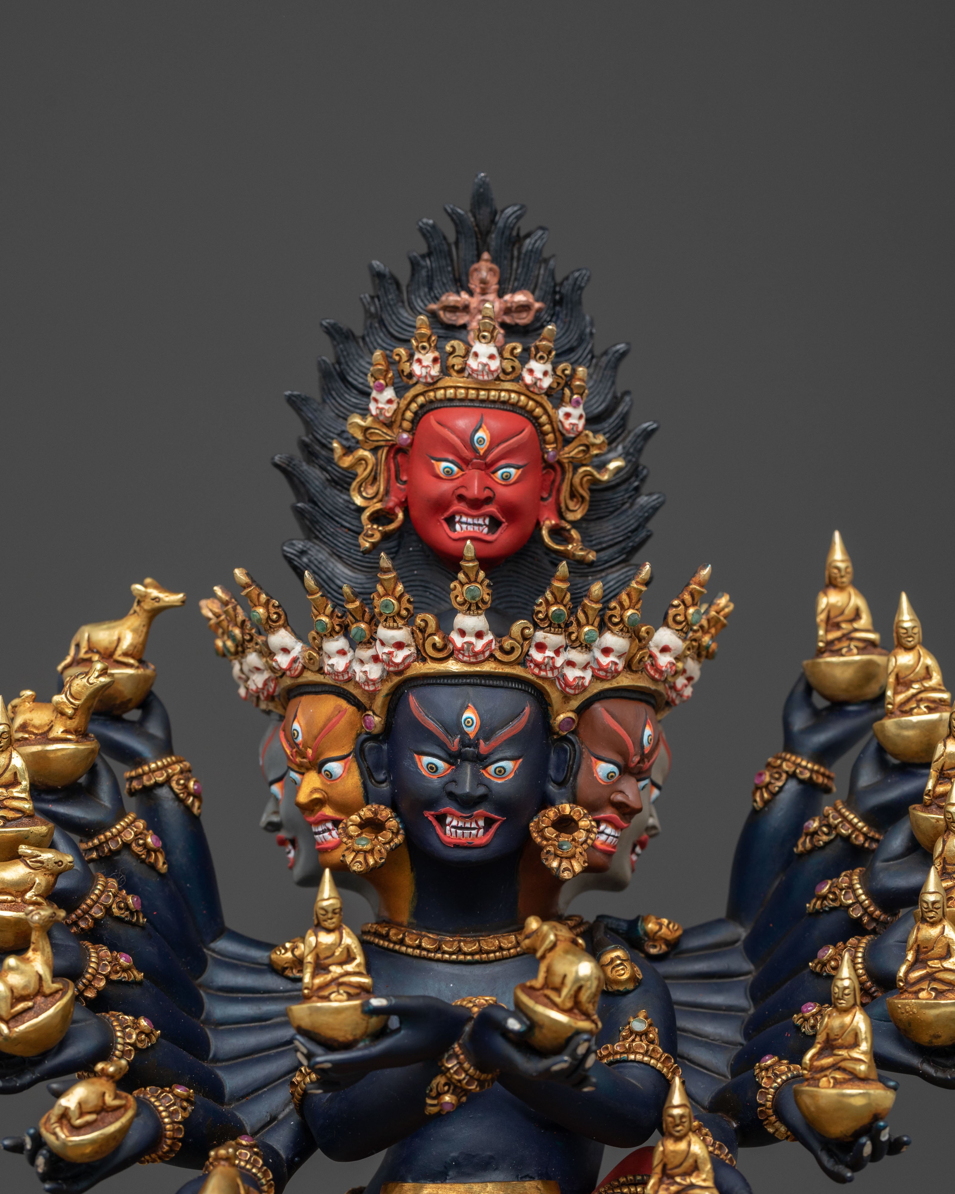 Hevajra 24k Gold Gilded Statue | Union of Wisdom