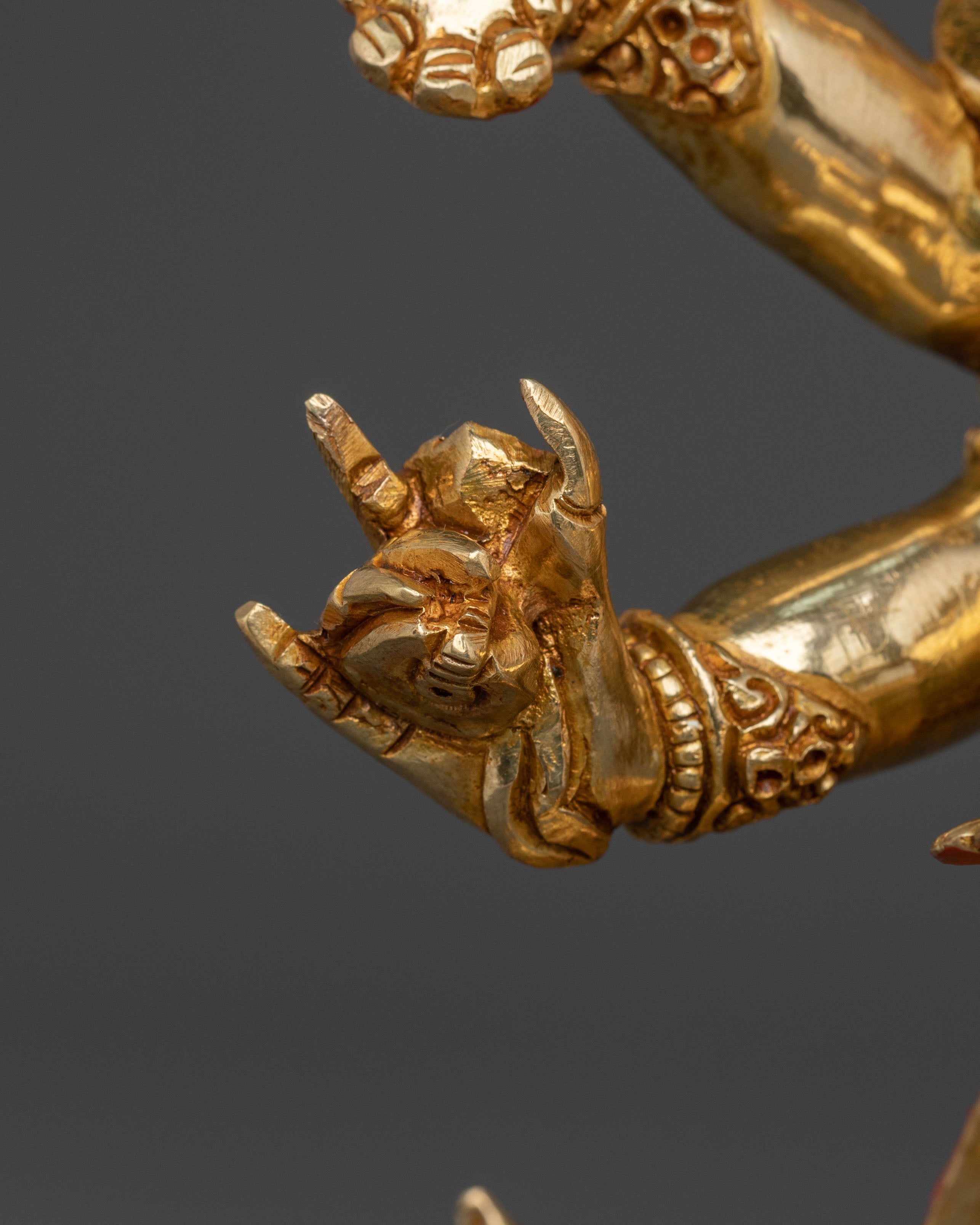 Six-Armed Mahakala 24K Gold Gilded Statue