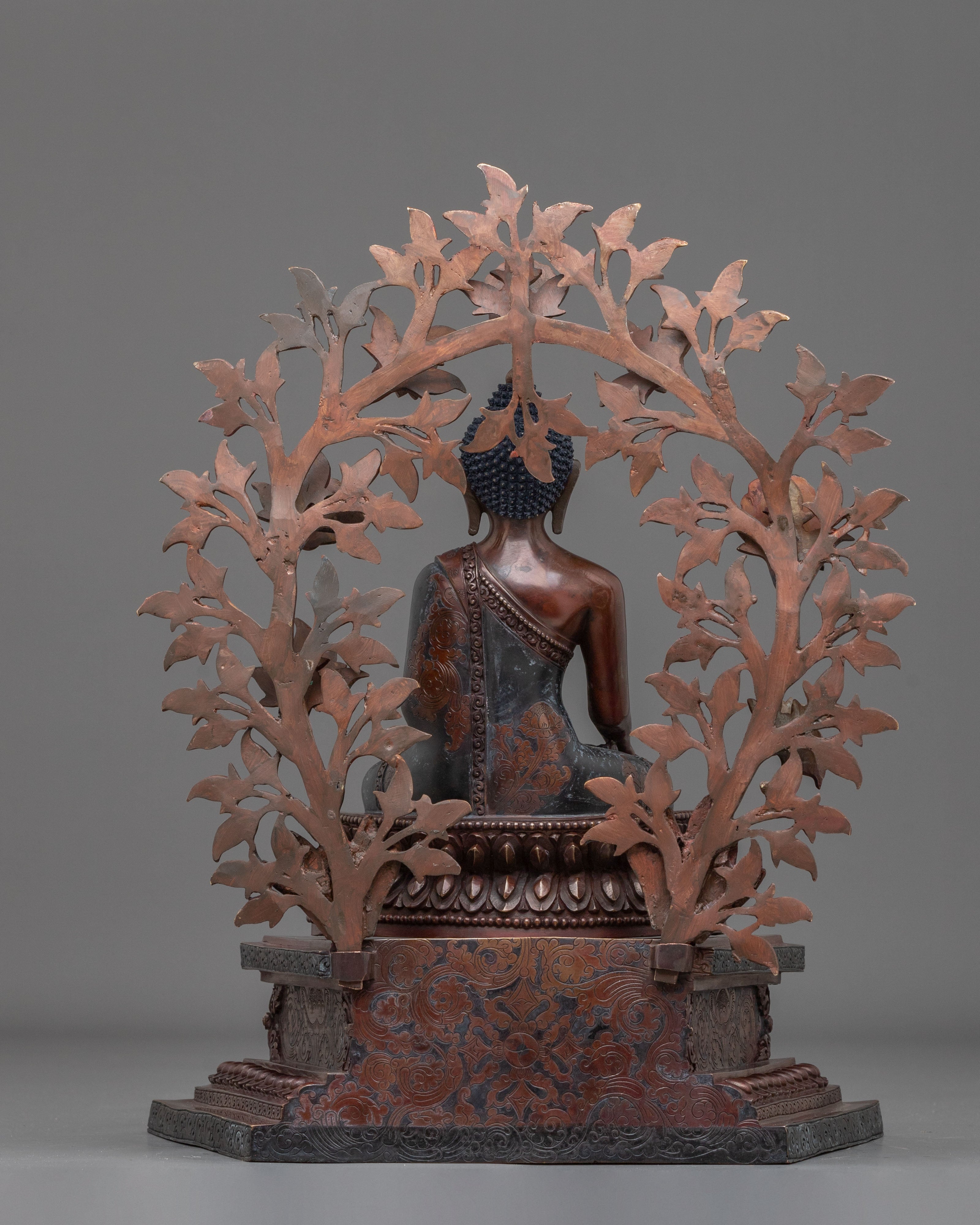 Shakyamuni Buddha Sculpture | Oxidized Copper Altar Statue