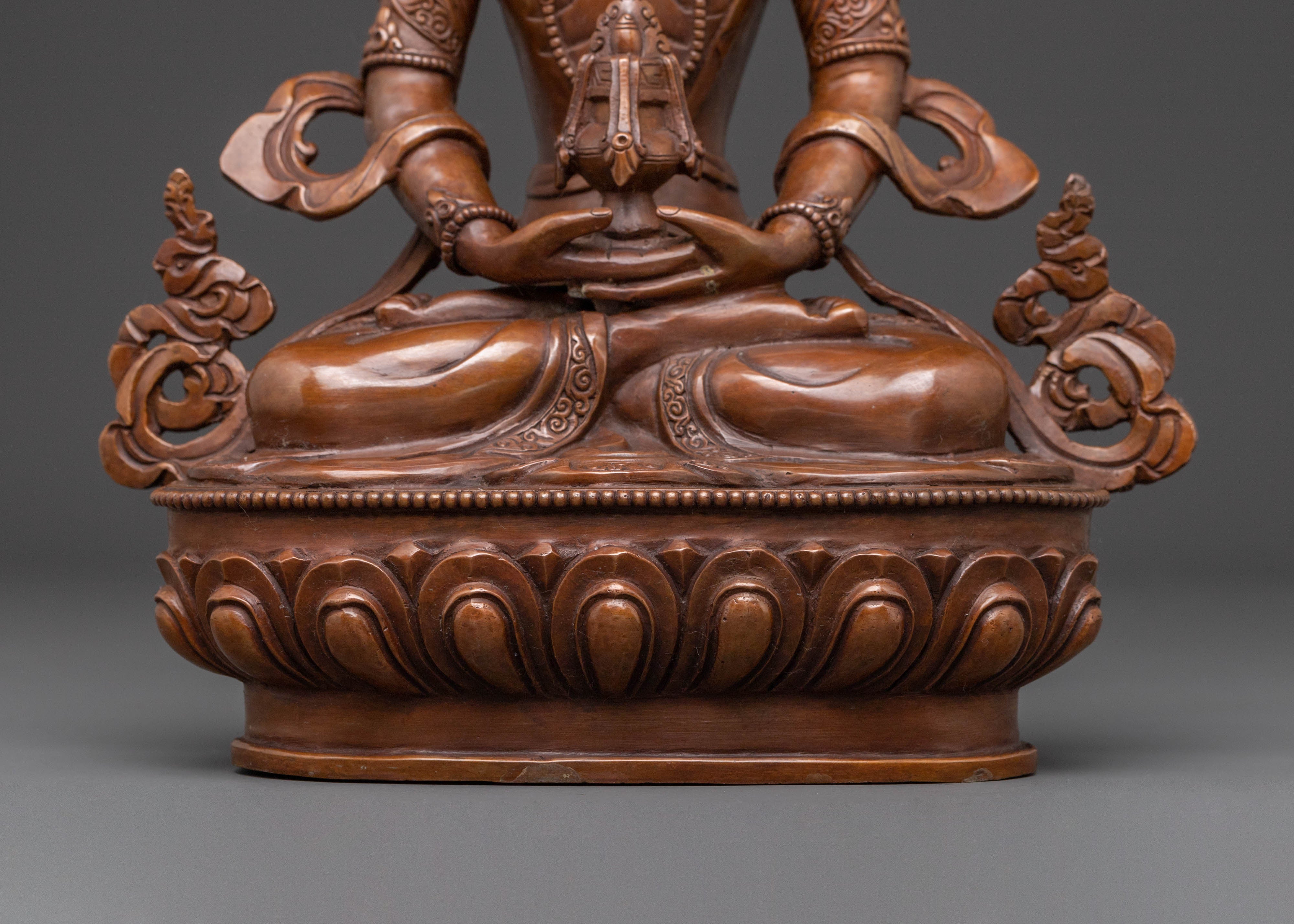Amitayus Buddha Statue – Oxidized Copper Artistry