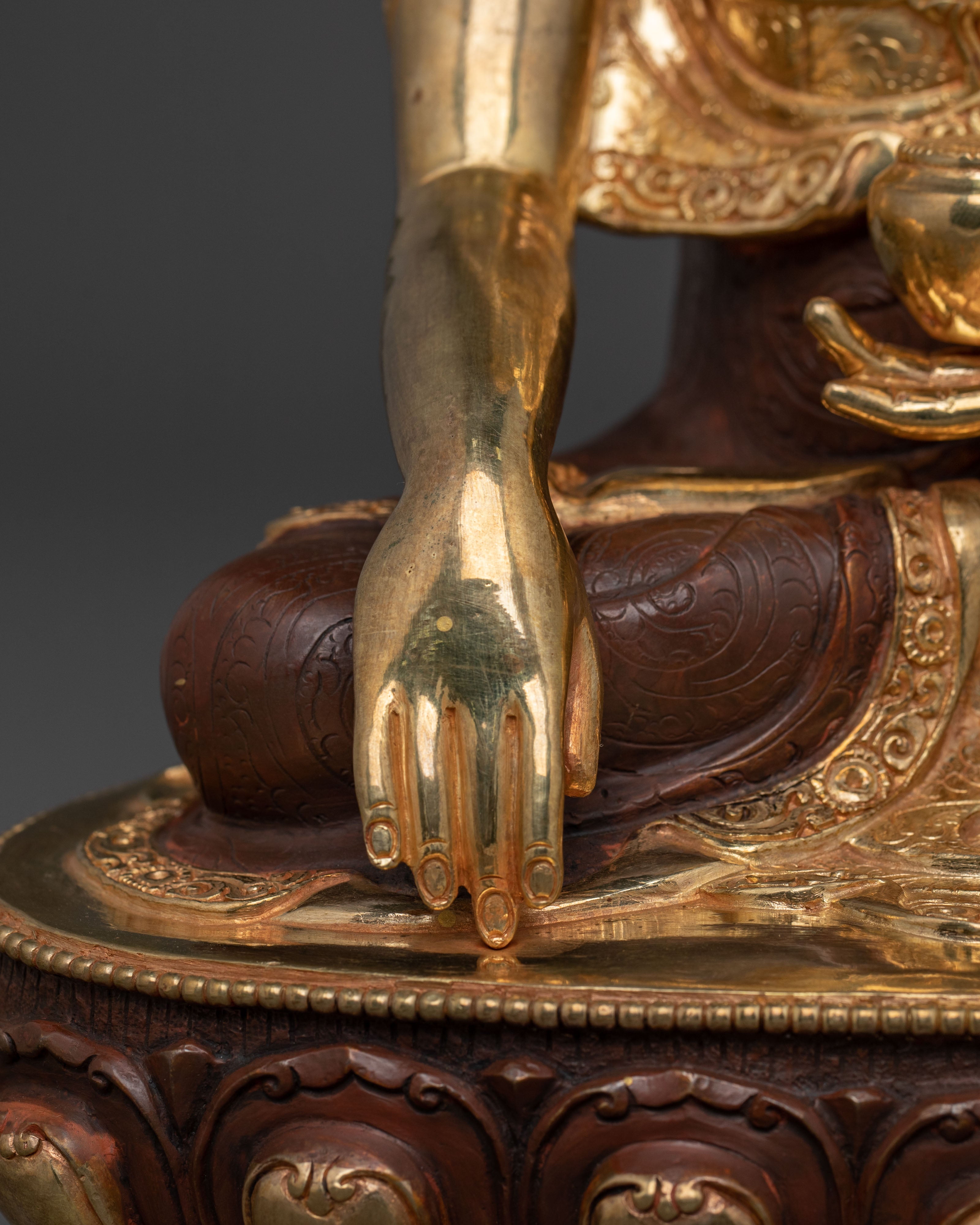 Handmade Shakyamuni Buddha Sculpture Crafted in Nepal