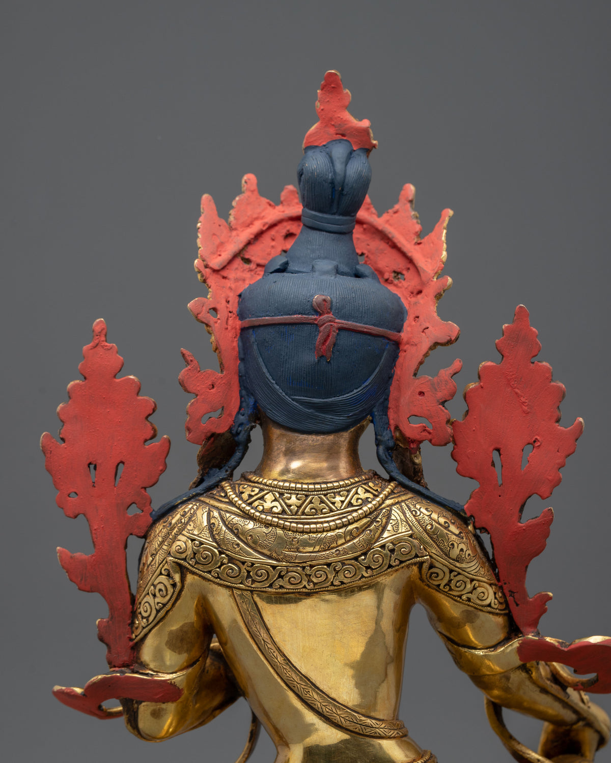 Green Tara Sculpture | Radiant 24K Gold Coated Goddess Statue