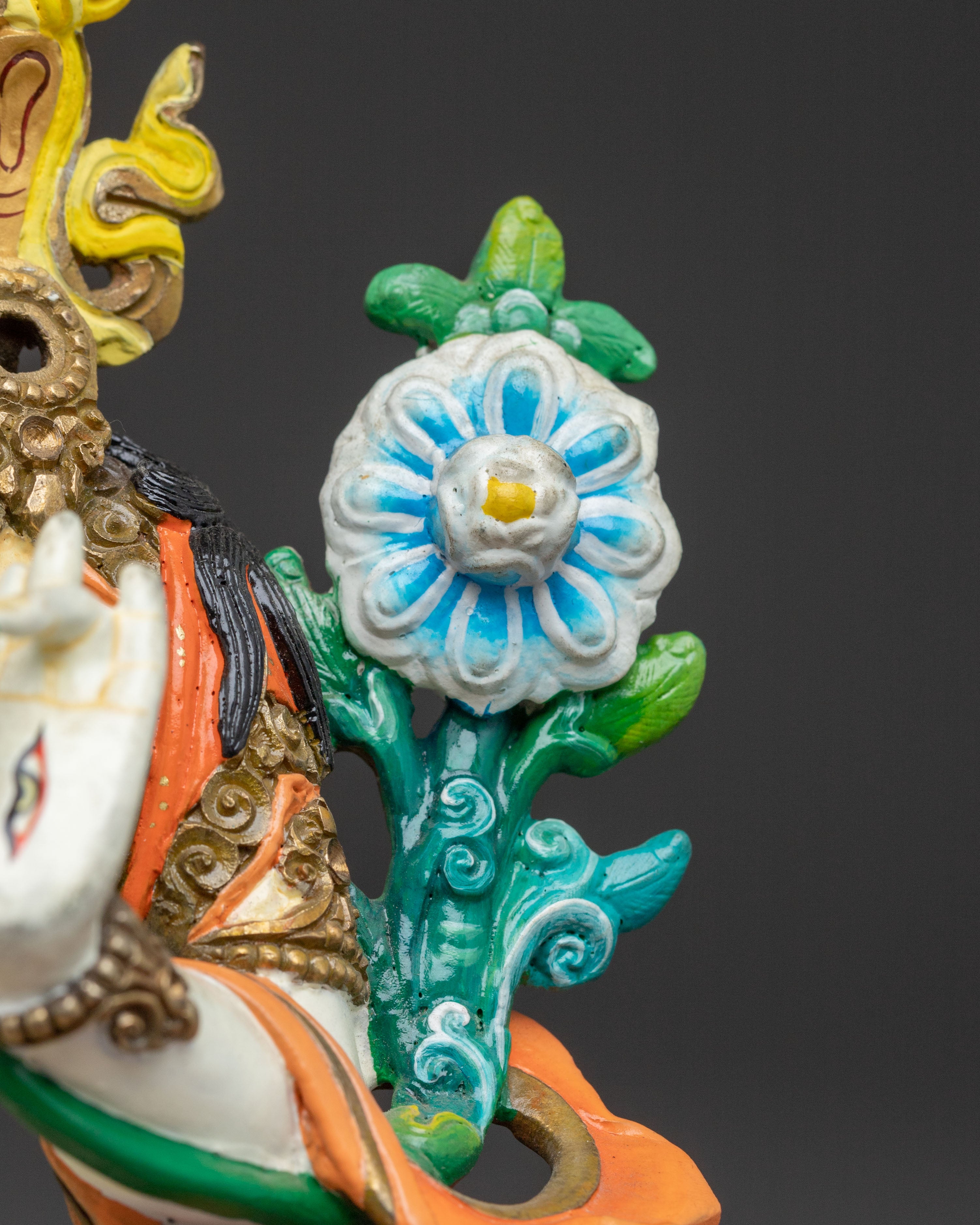 White Tara Protector of Peace Statue - Serene Gold Gilded